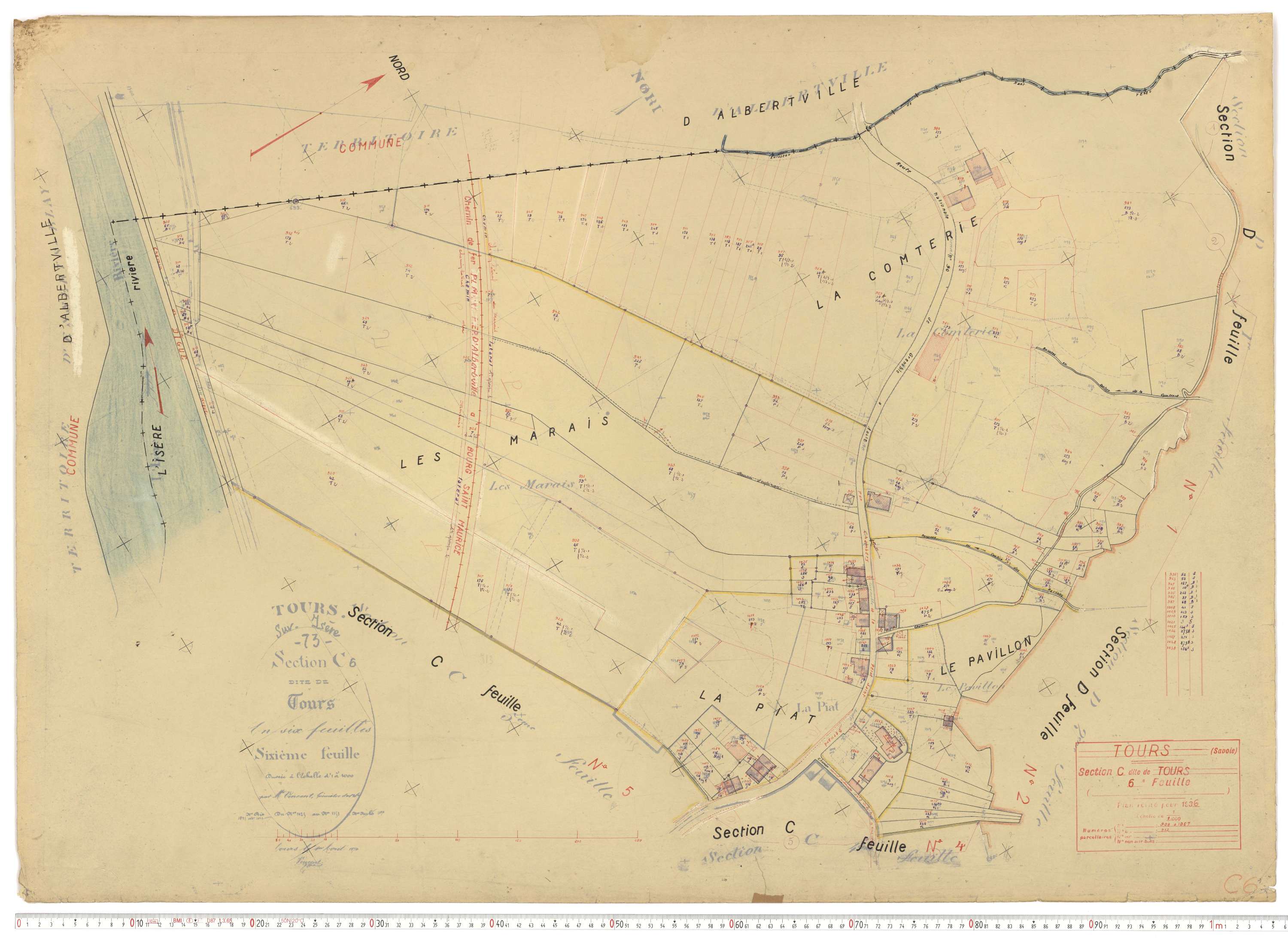 Tours-en-Savoie - Plans cadastraux du cadastre rénové.