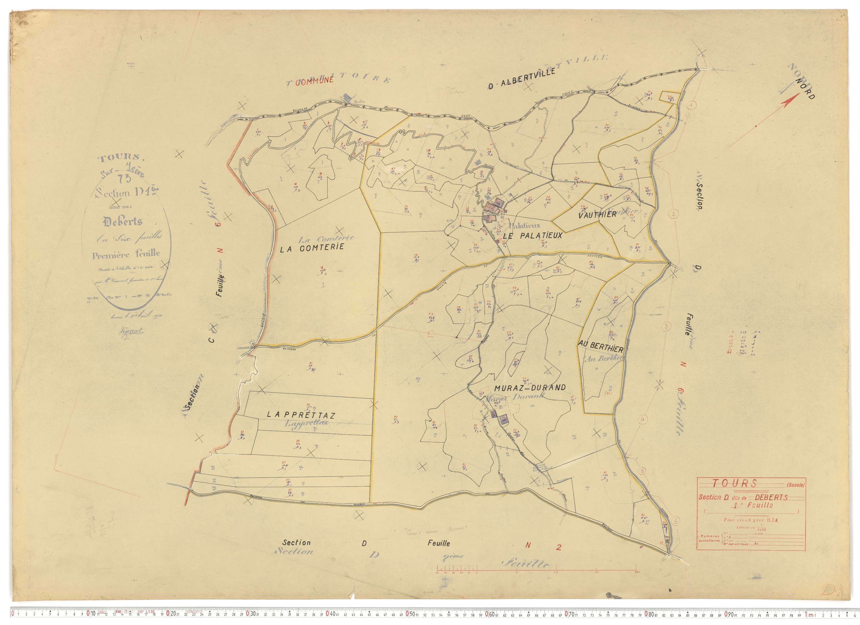 Tours-en-Savoie - Plans cadastraux du cadastre rénové.