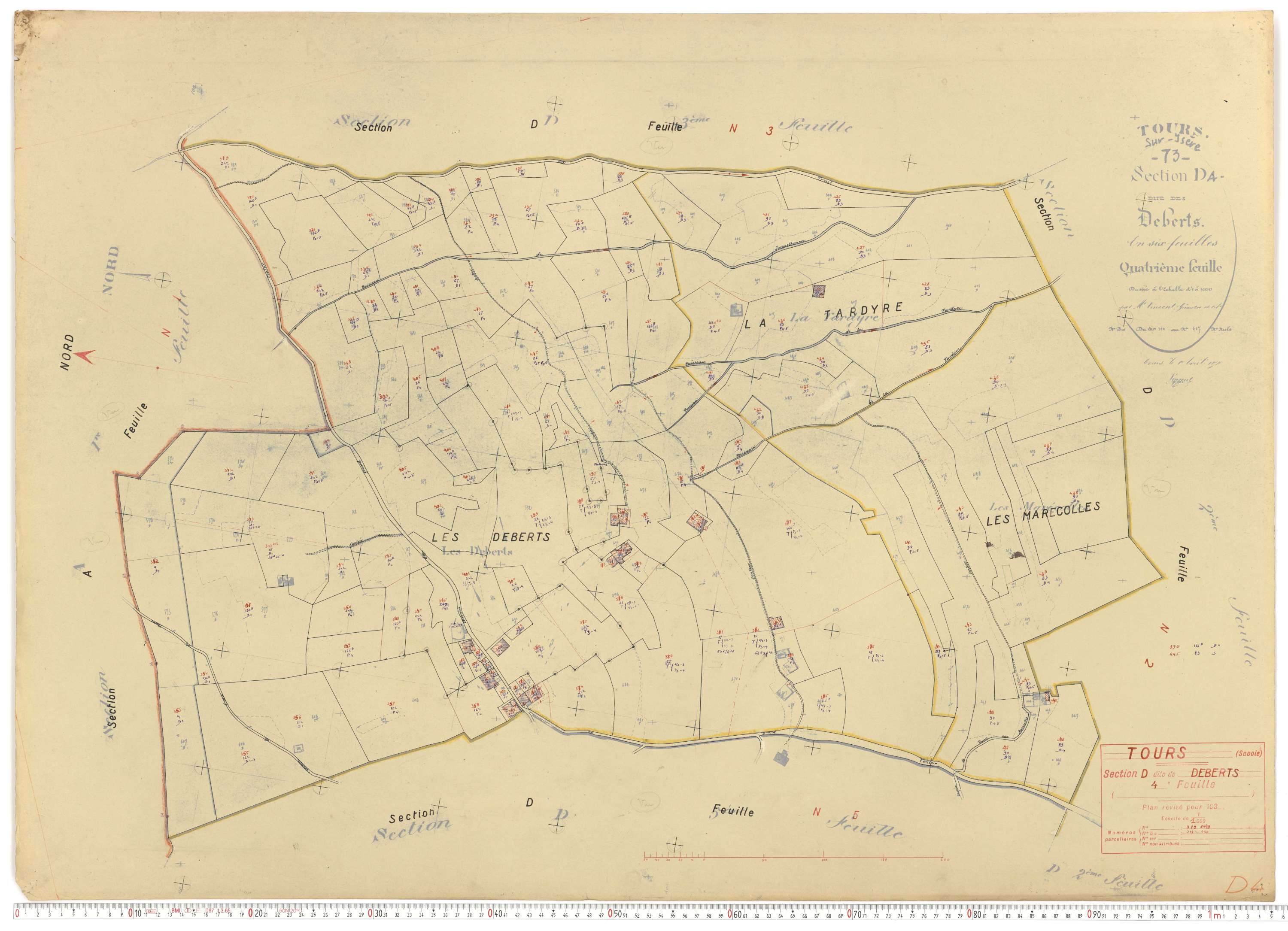 Tours-en-Savoie - Plans cadastraux du cadastre rénové.