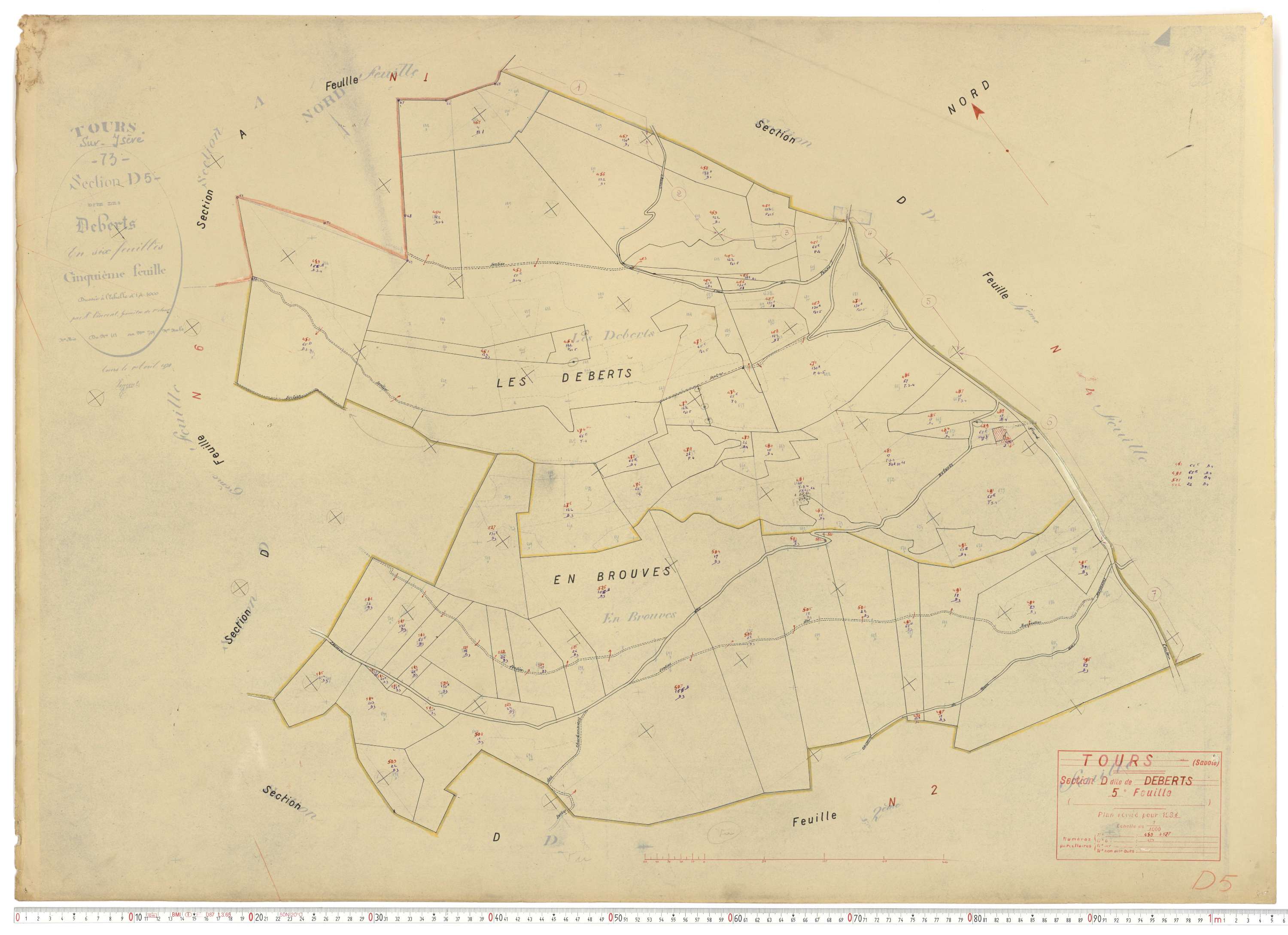 Tours-en-Savoie - Plans cadastraux du cadastre rénové.