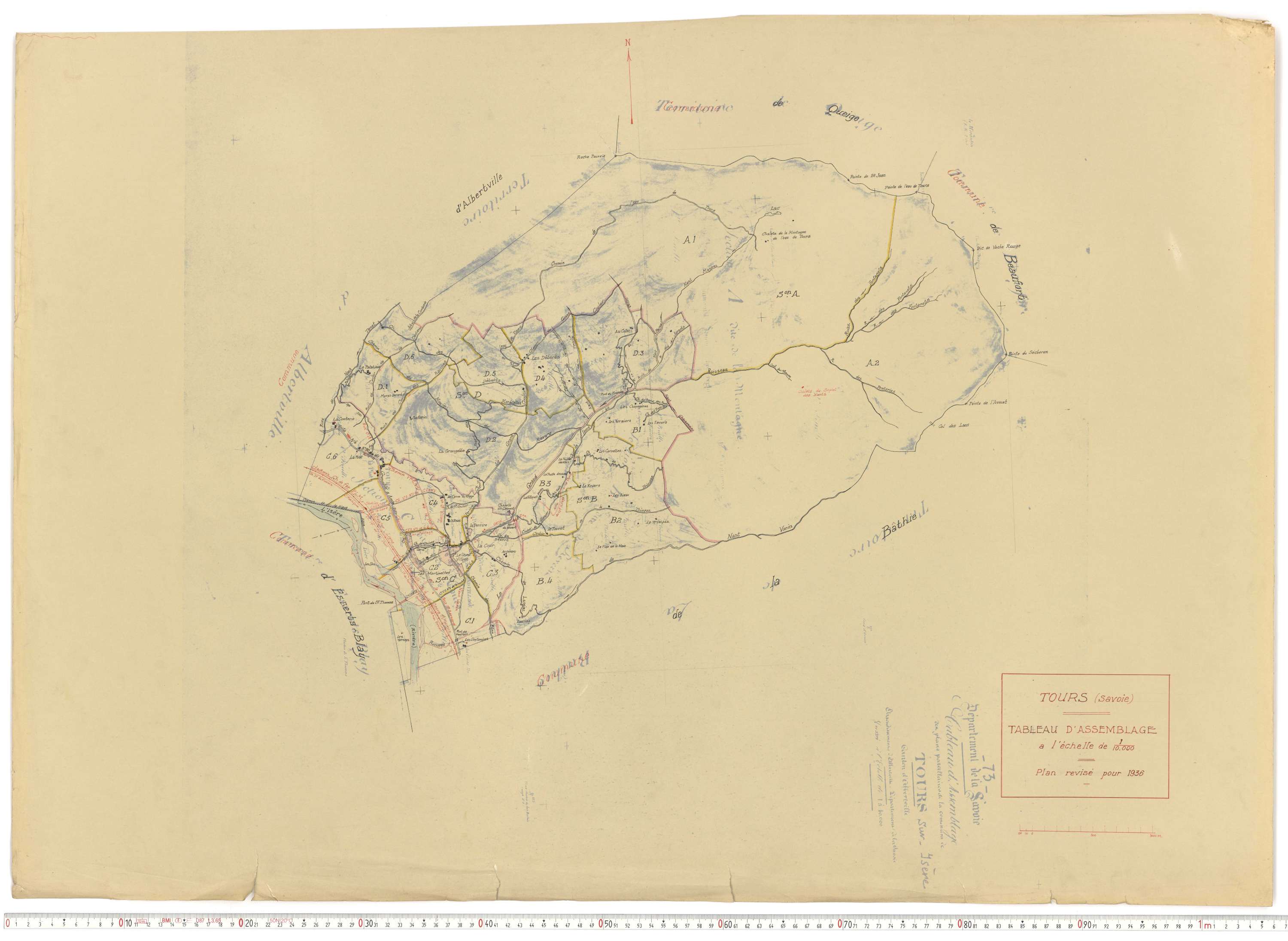 Tours-en-Savoie - Plans cadastraux du cadastre rénové.