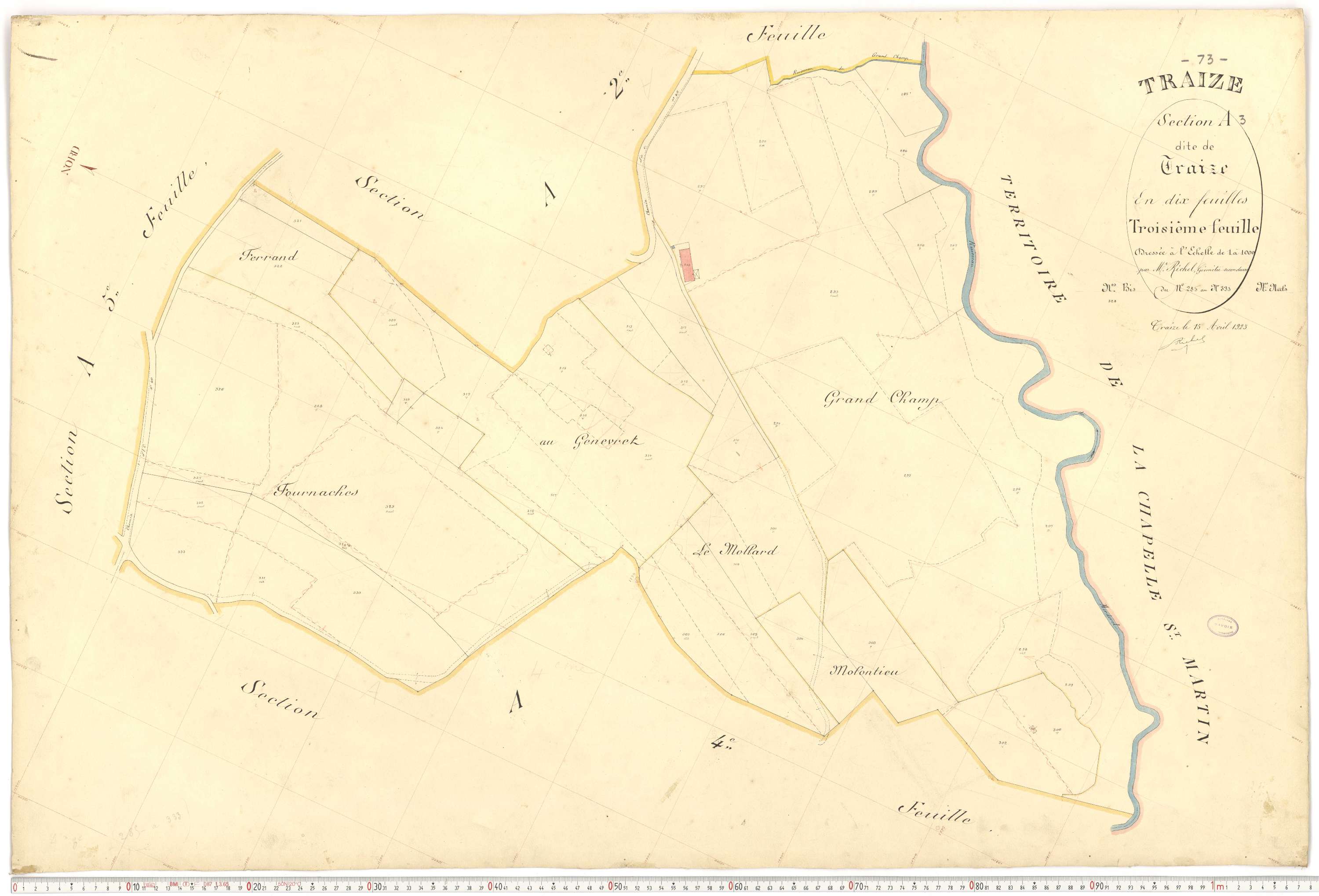 Traize - Plans cadastraux du premier cadastre français.