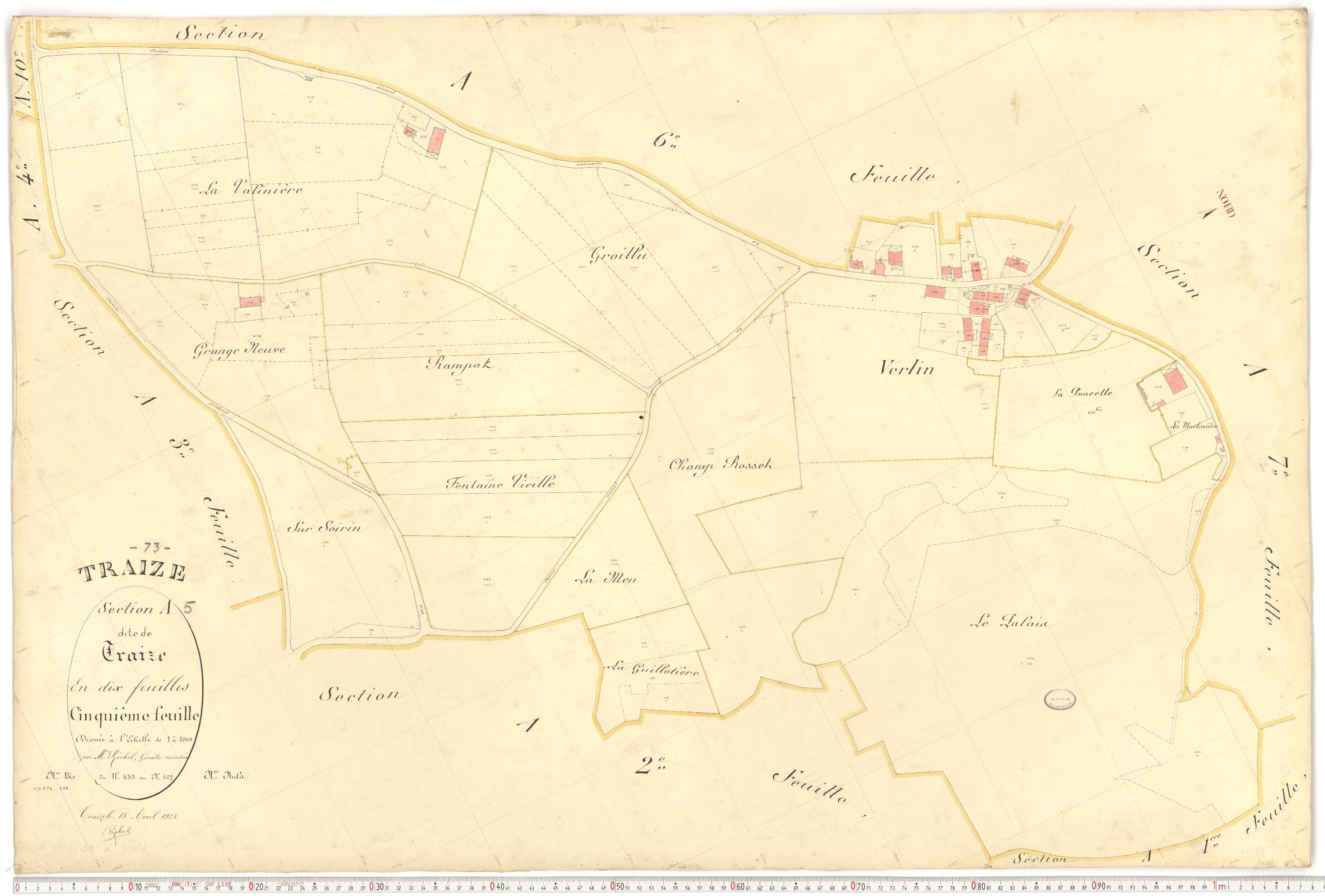 Traize - Plans cadastraux du premier cadastre français.
