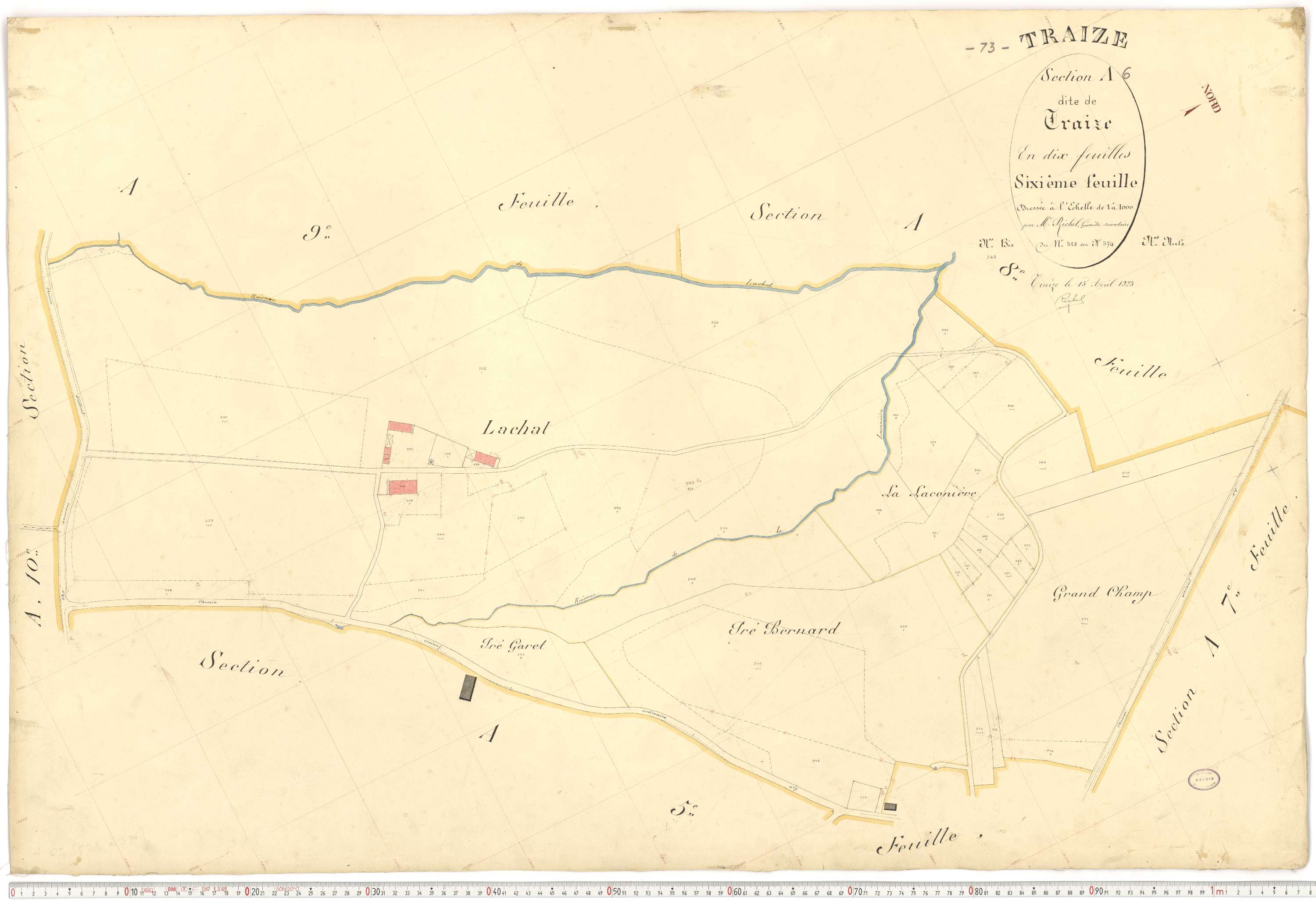Traize - Plans cadastraux du premier cadastre français.