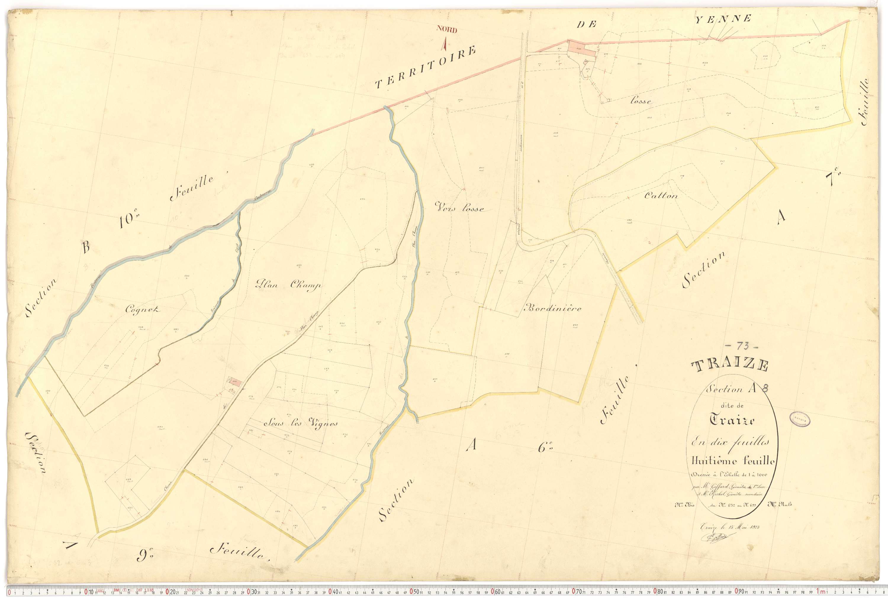 Traize - Plans cadastraux du premier cadastre français.