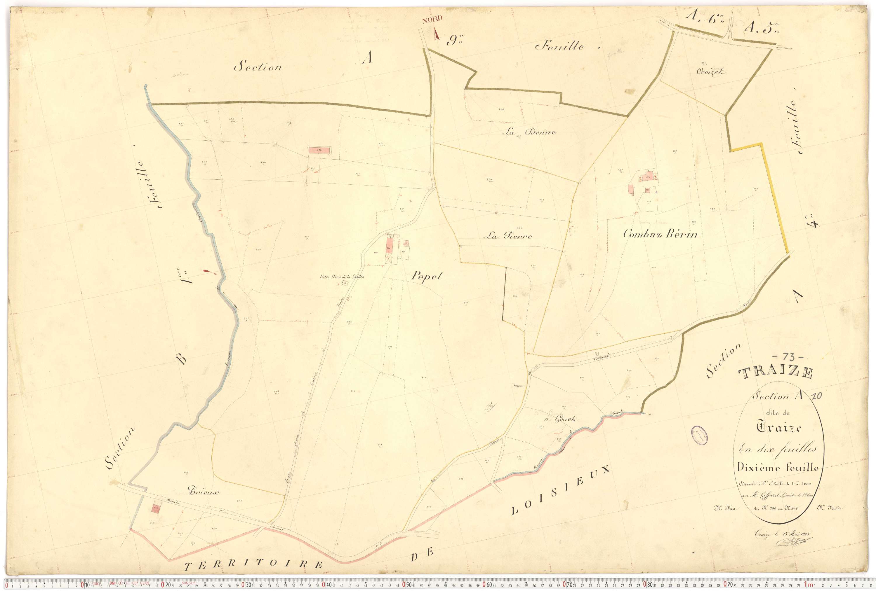 Traize - Plans cadastraux du premier cadastre français.