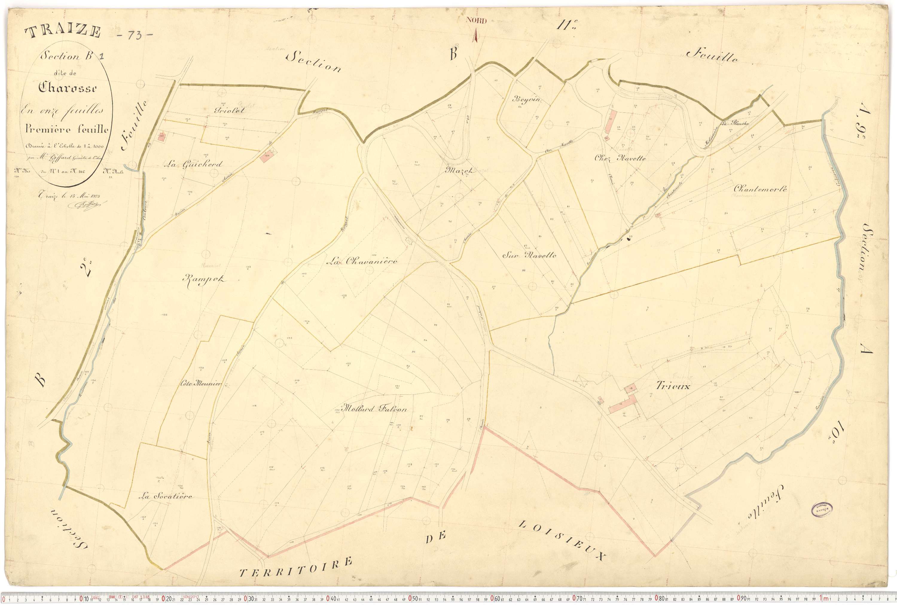 Traize - Plans cadastraux du premier cadastre français.