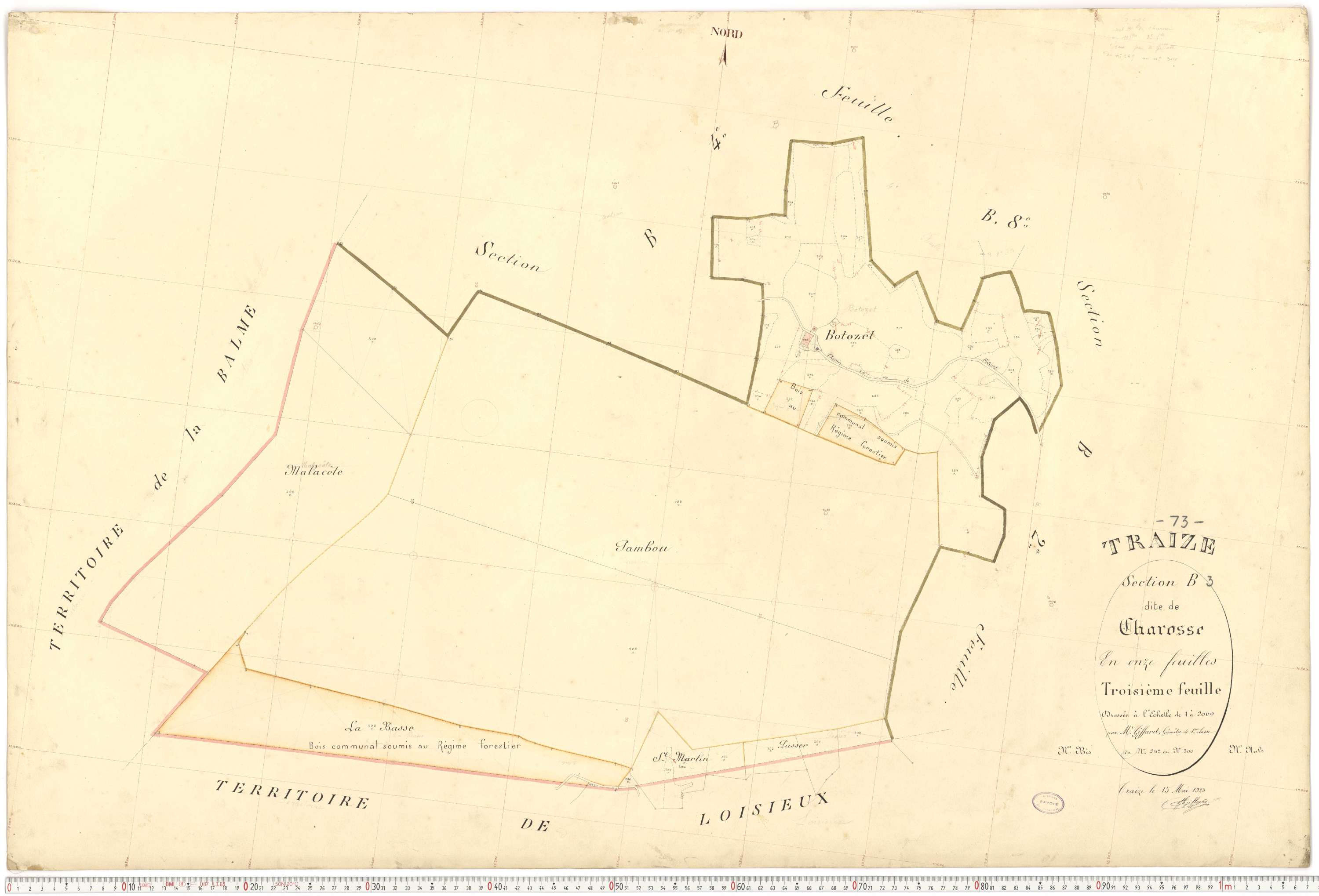 Traize - Plans cadastraux du premier cadastre français.