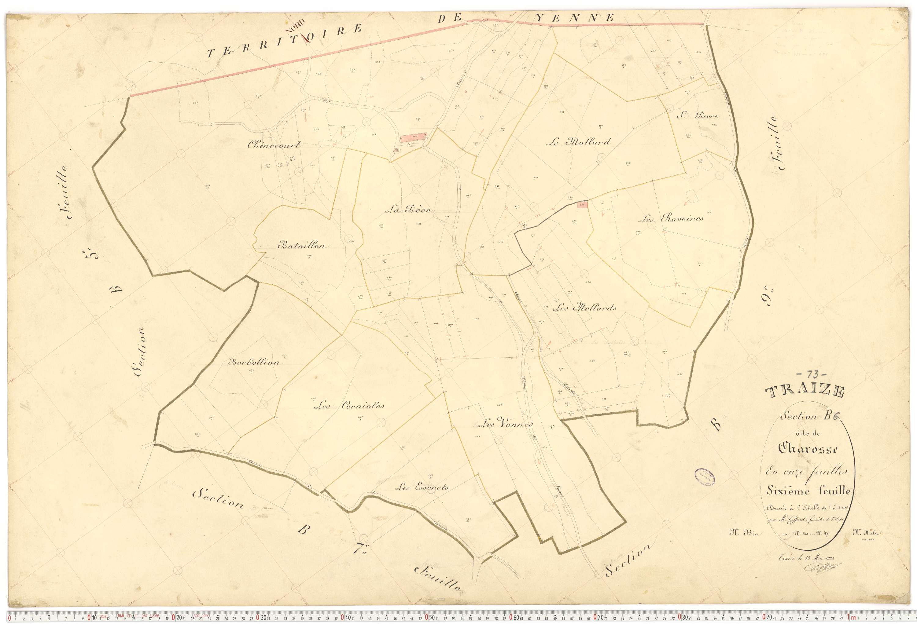 Traize - Plans cadastraux du premier cadastre français.