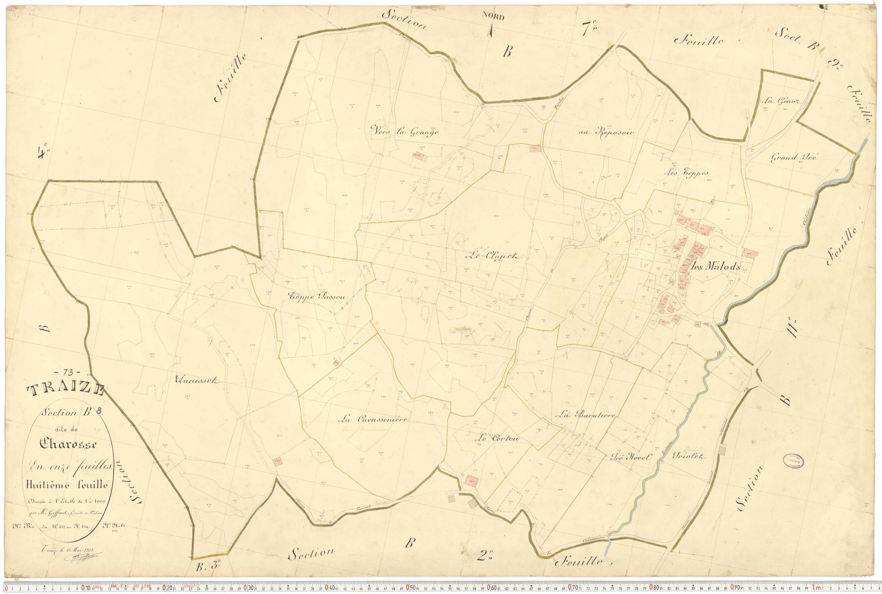 Traize - Plans cadastraux du premier cadastre français.