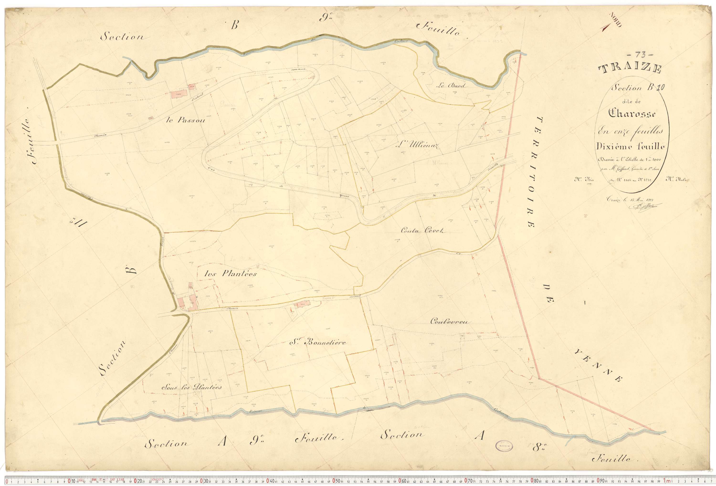 Traize - Plans cadastraux du premier cadastre français.