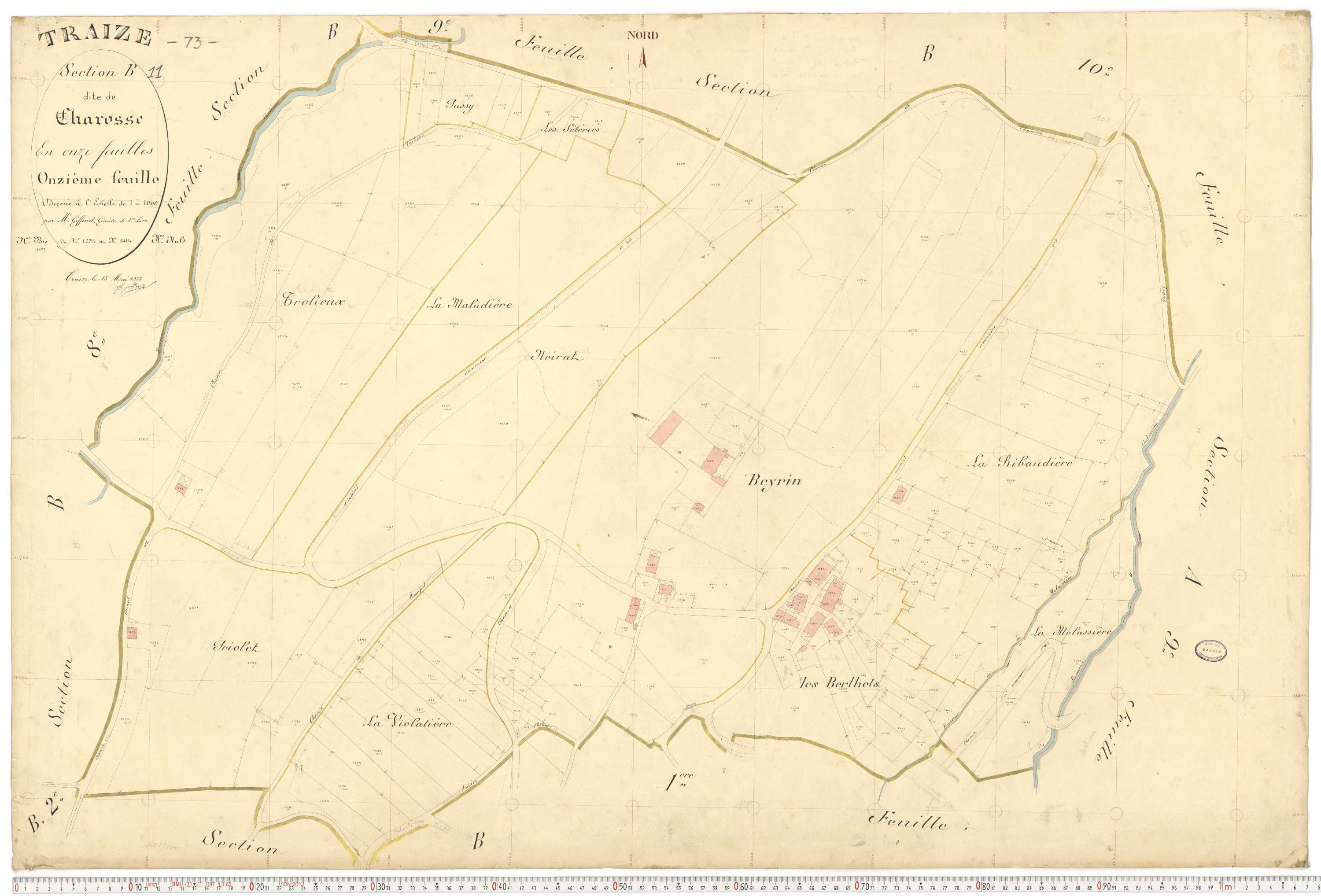 Traize - Plans cadastraux du premier cadastre français.