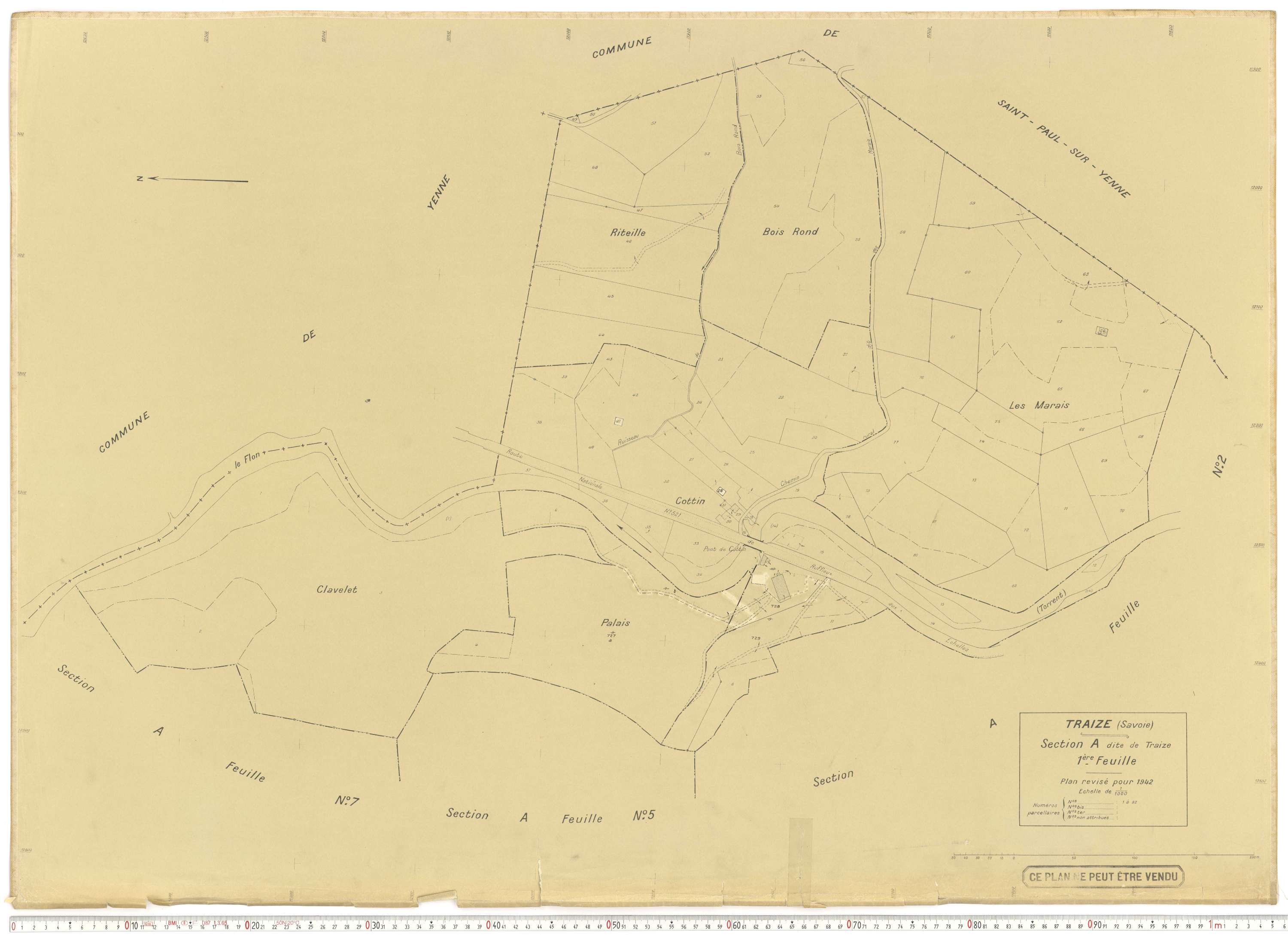 Traize - Plans cadastraux du cadastre rénové.