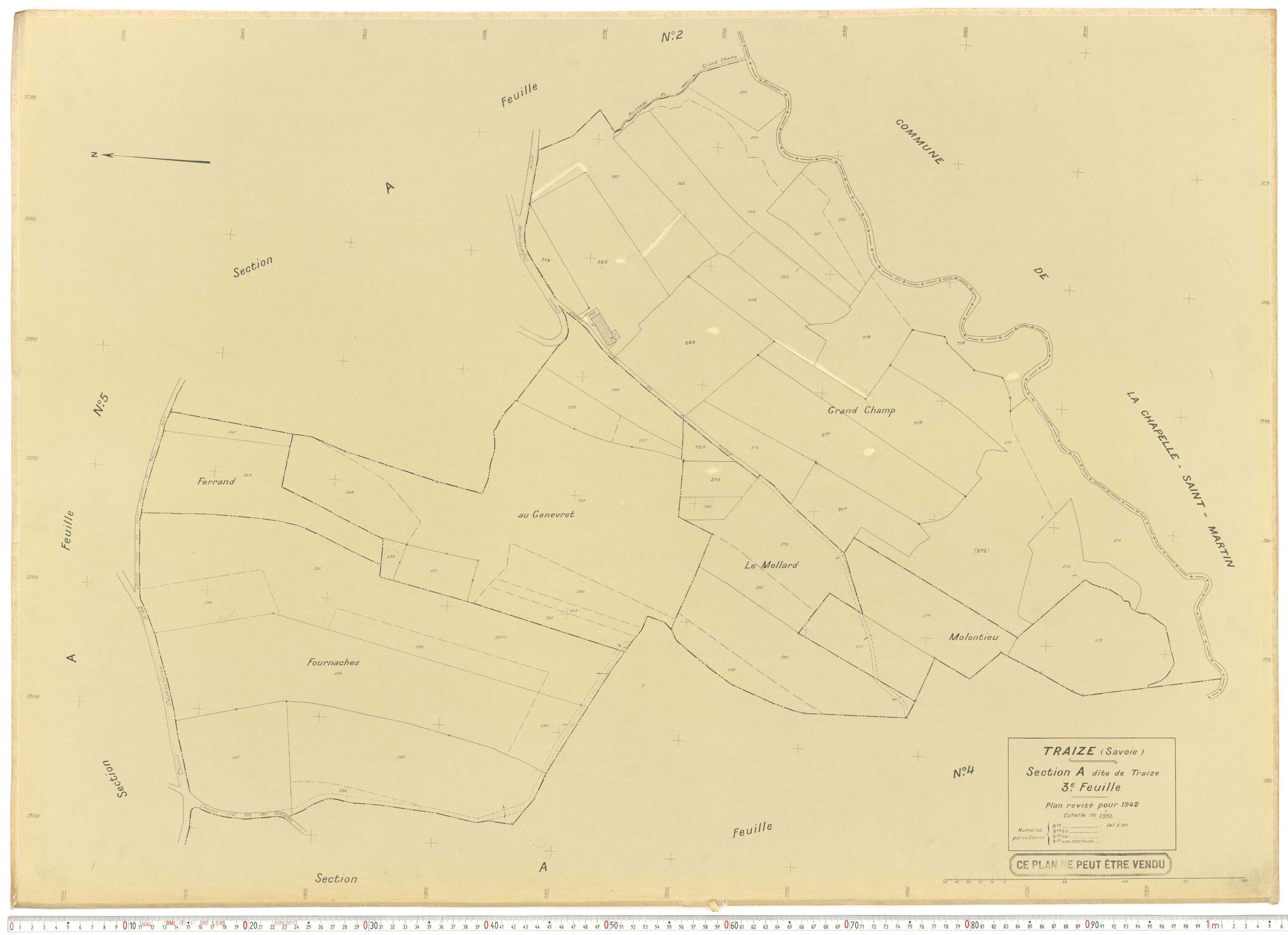 Traize - Plans cadastraux du cadastre rénové.