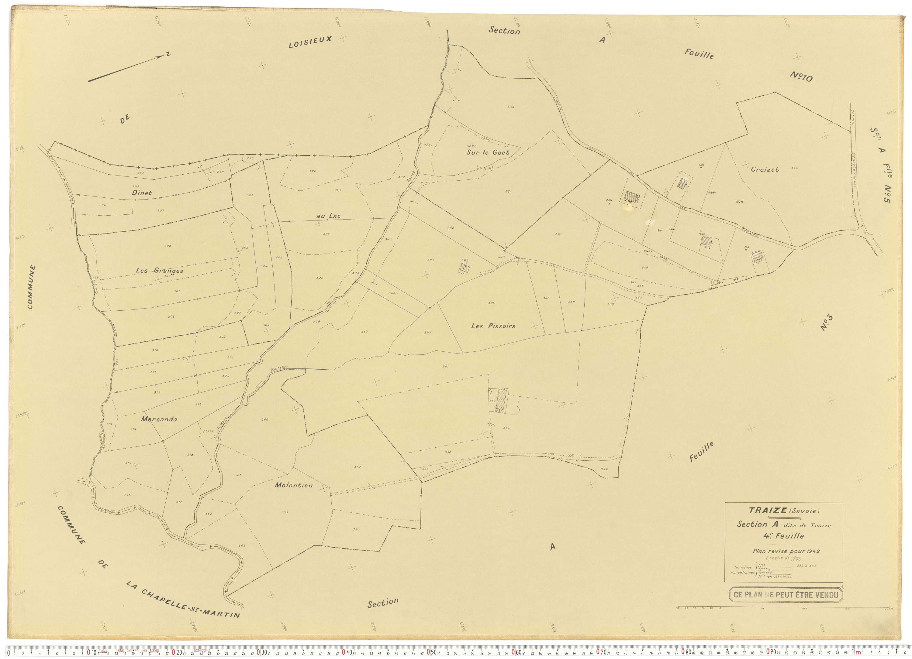 Traize - Plans cadastraux du cadastre rénové.