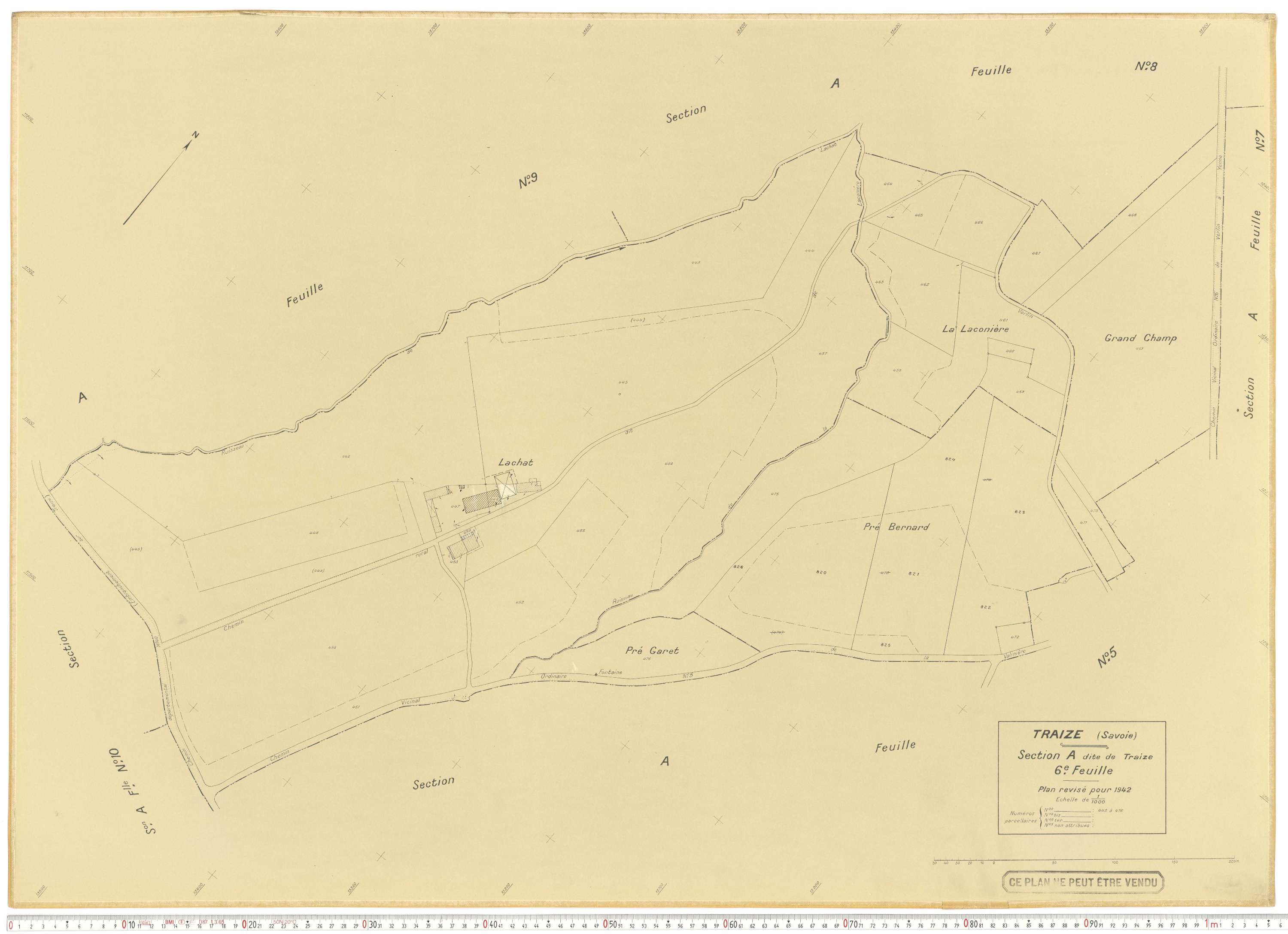 Traize - Plans cadastraux du cadastre rénové.