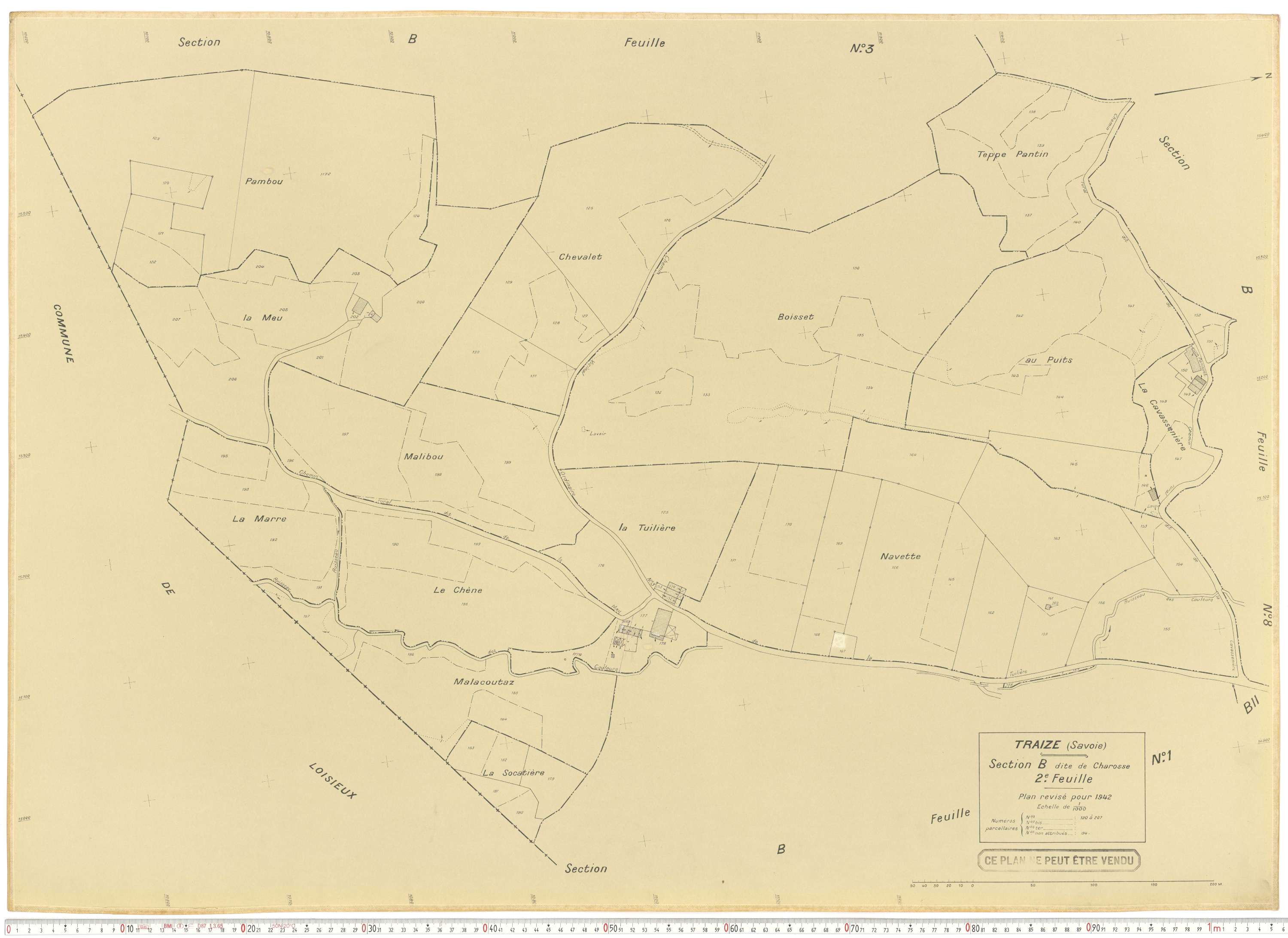 Traize - Plans cadastraux du cadastre rénové.