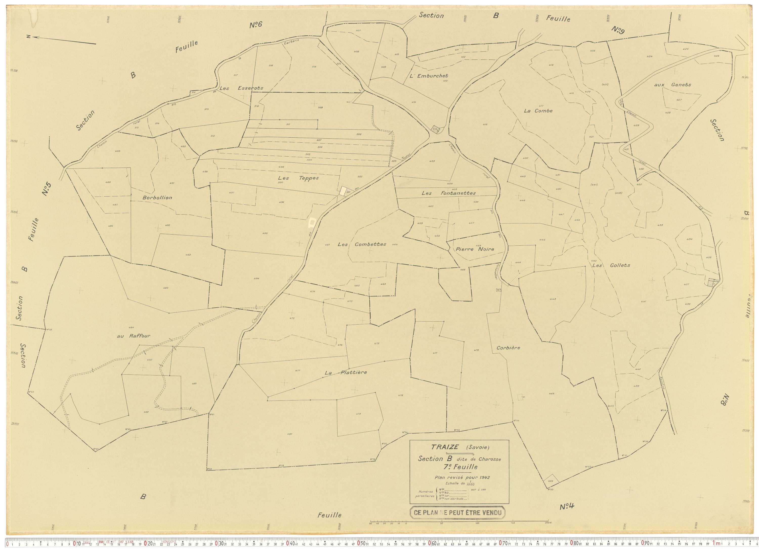 Traize - Plans cadastraux du cadastre rénové.