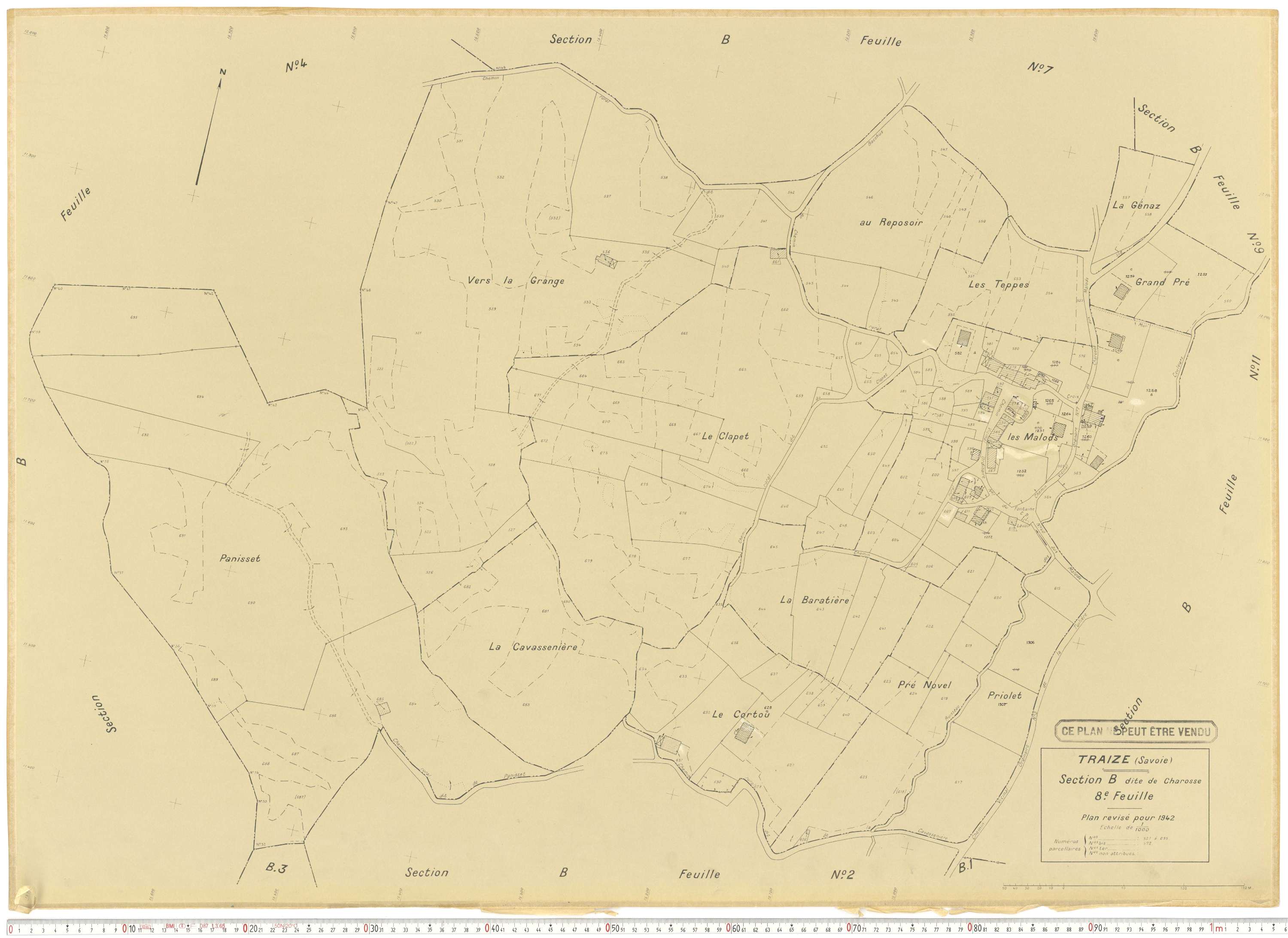 Traize - Plans cadastraux du cadastre rénové.