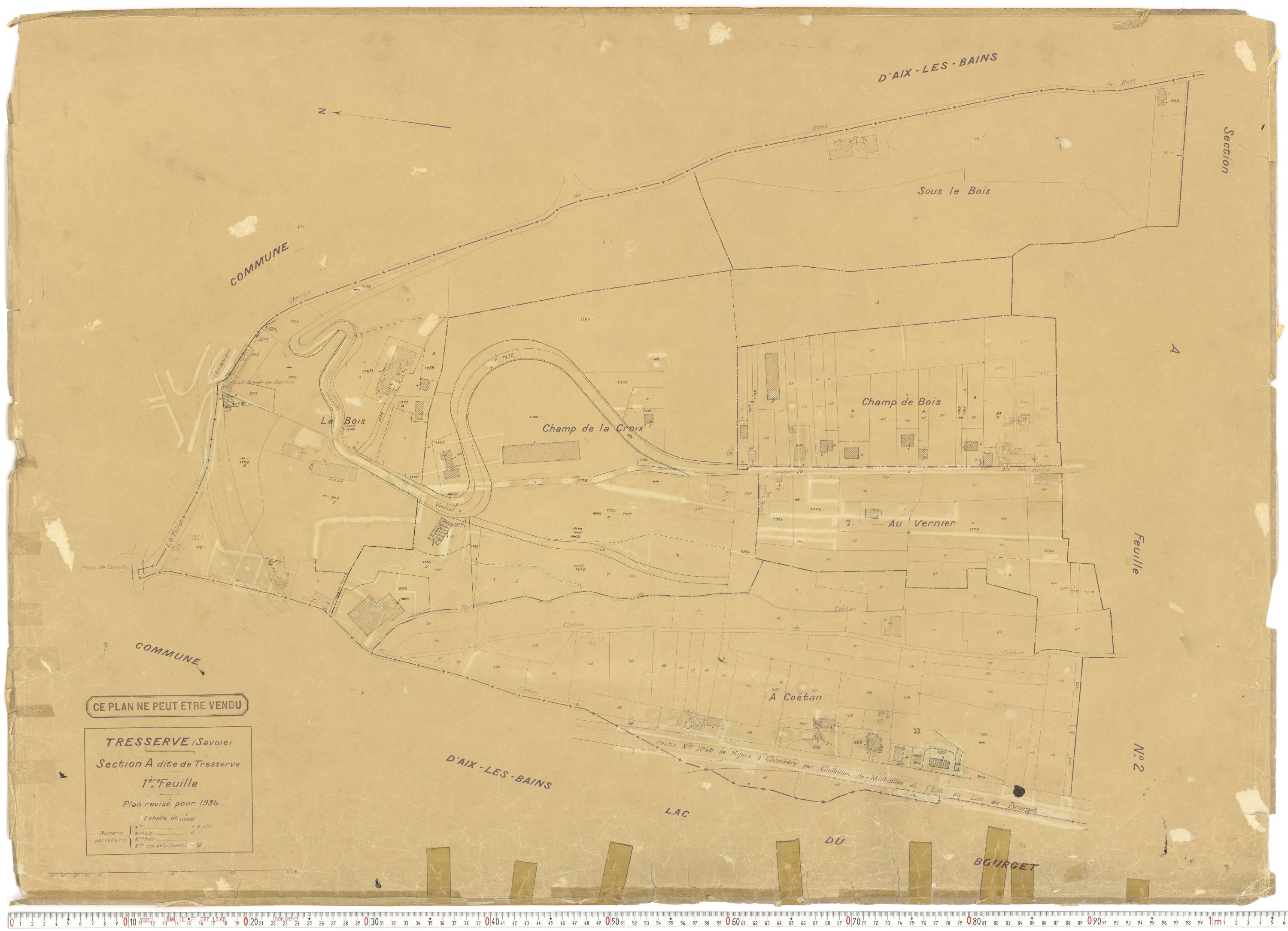 Tresserve - Plans cadastraux du cadastre rénové.