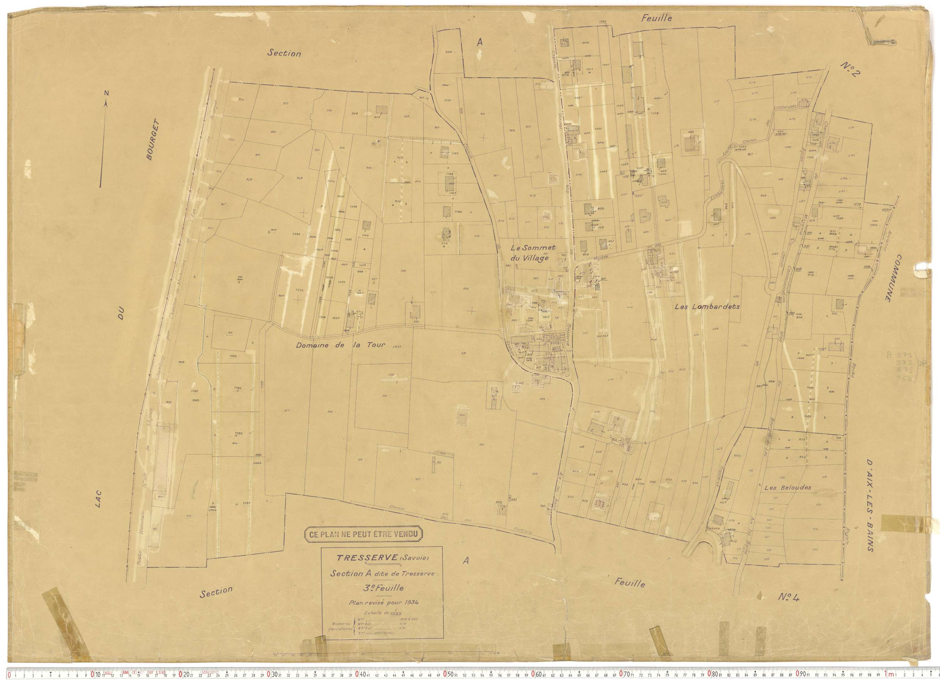 Tresserve - Plans cadastraux du cadastre rénové.