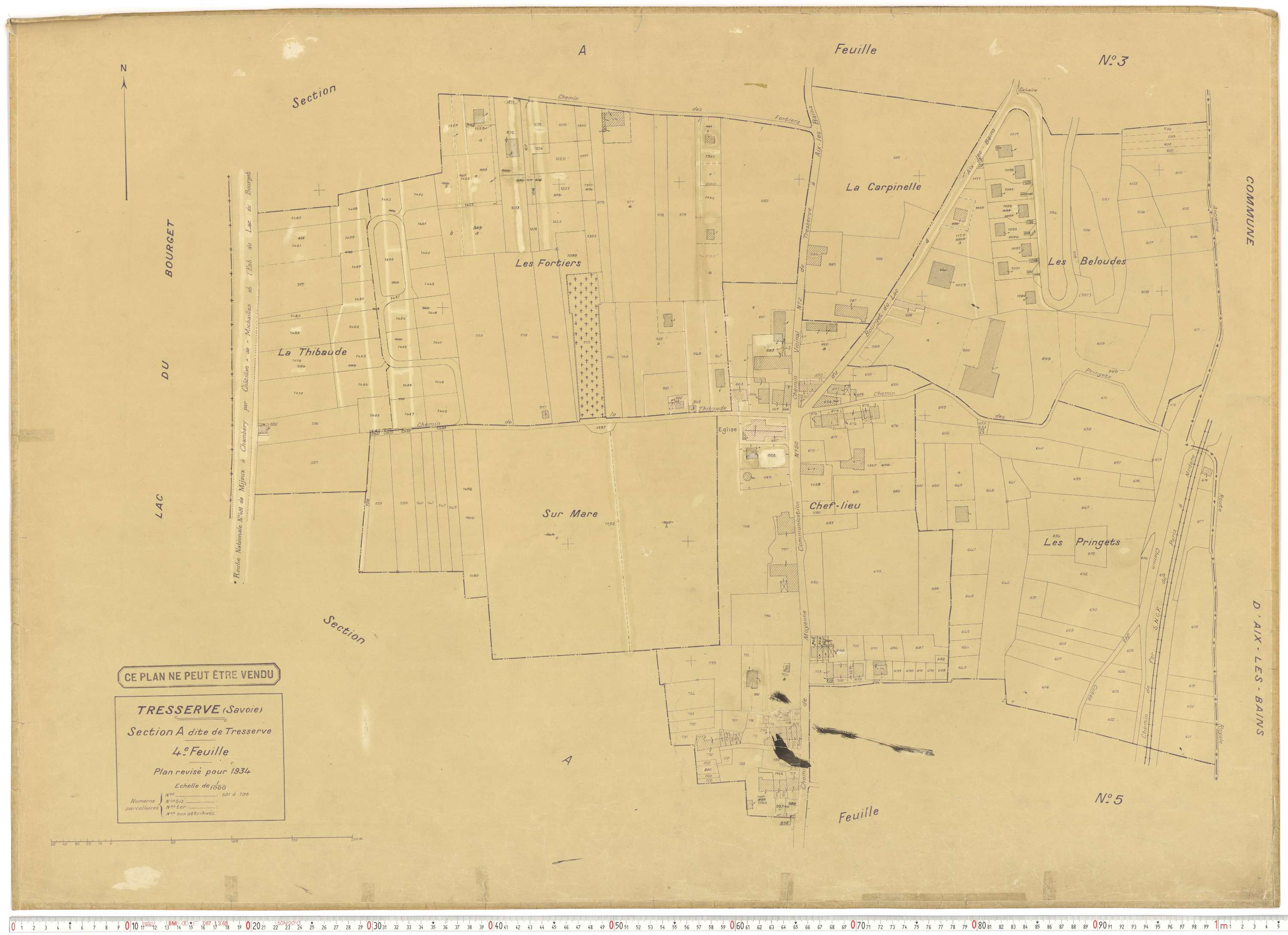 Tresserve - Plans cadastraux du cadastre rénové.