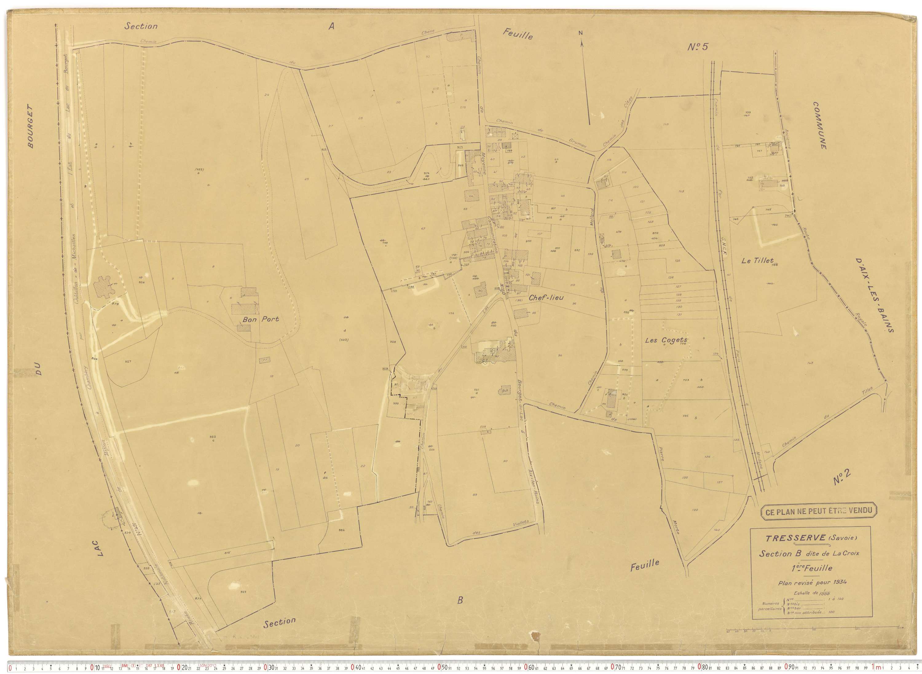 Tresserve - Plans cadastraux du cadastre rénové.