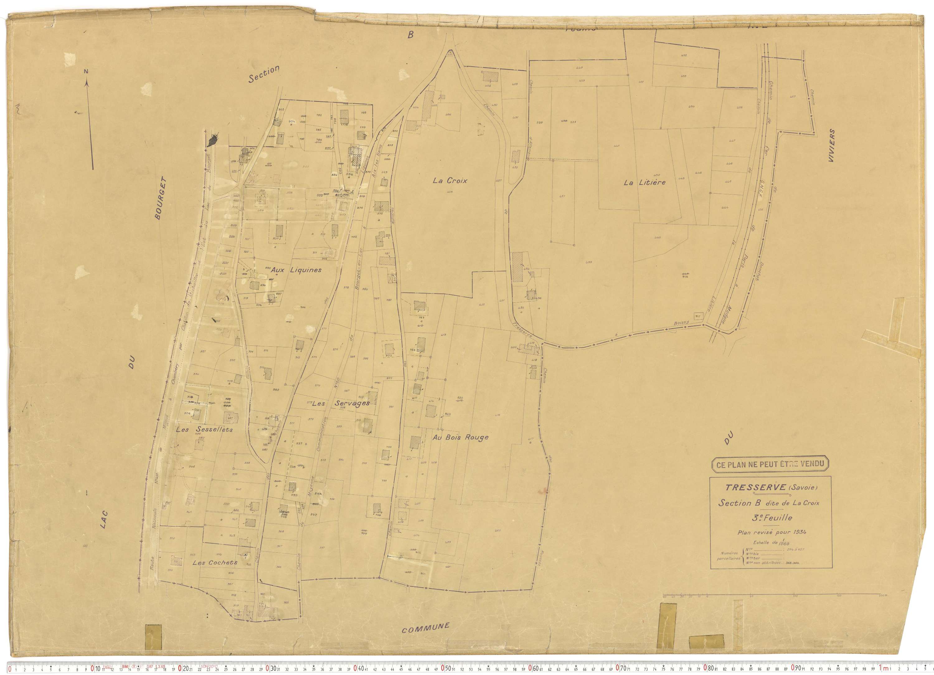 Tresserve - Plans cadastraux du cadastre rénové.
