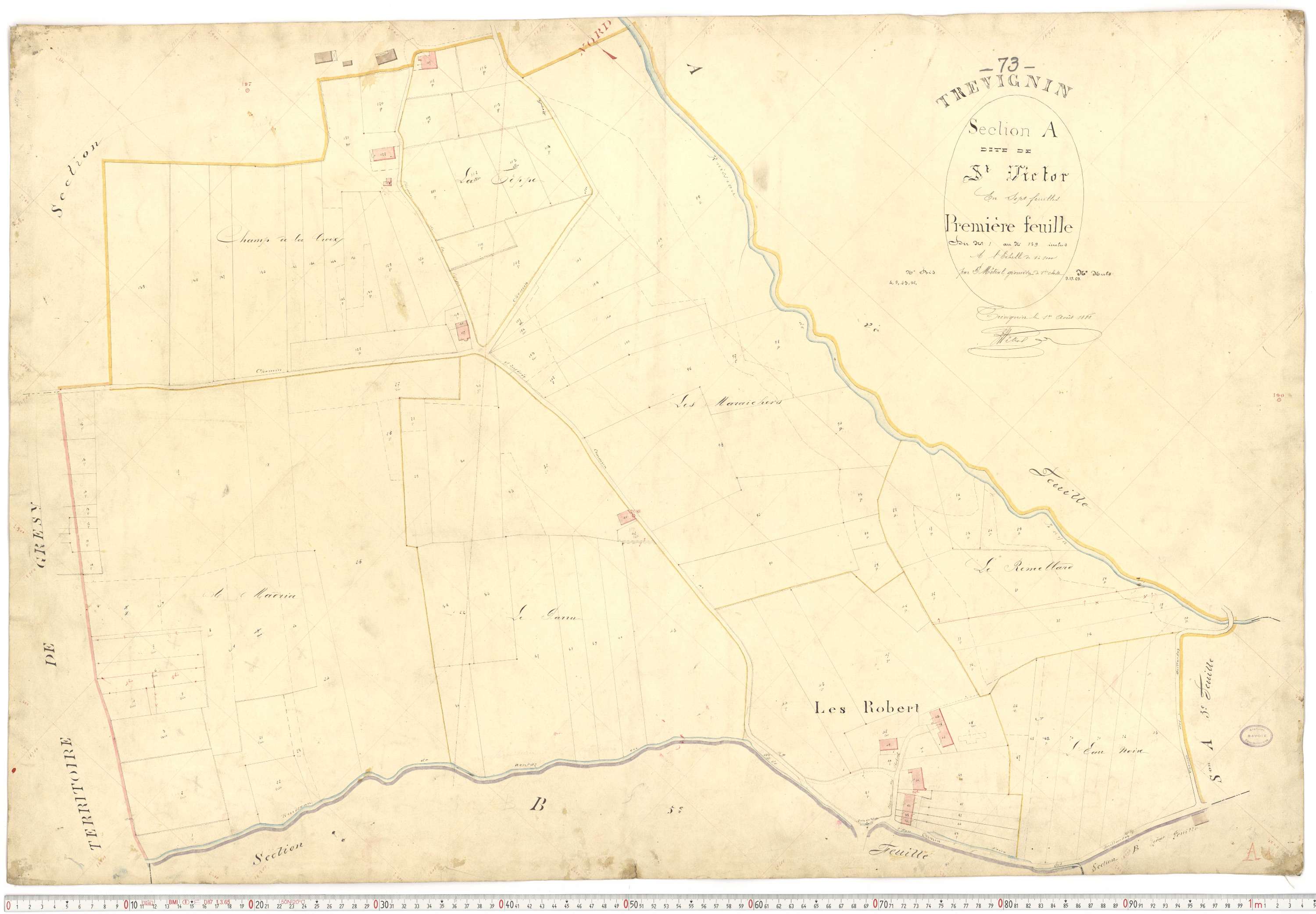 Trévignin - Plans cadastraux du premier cadastre français.