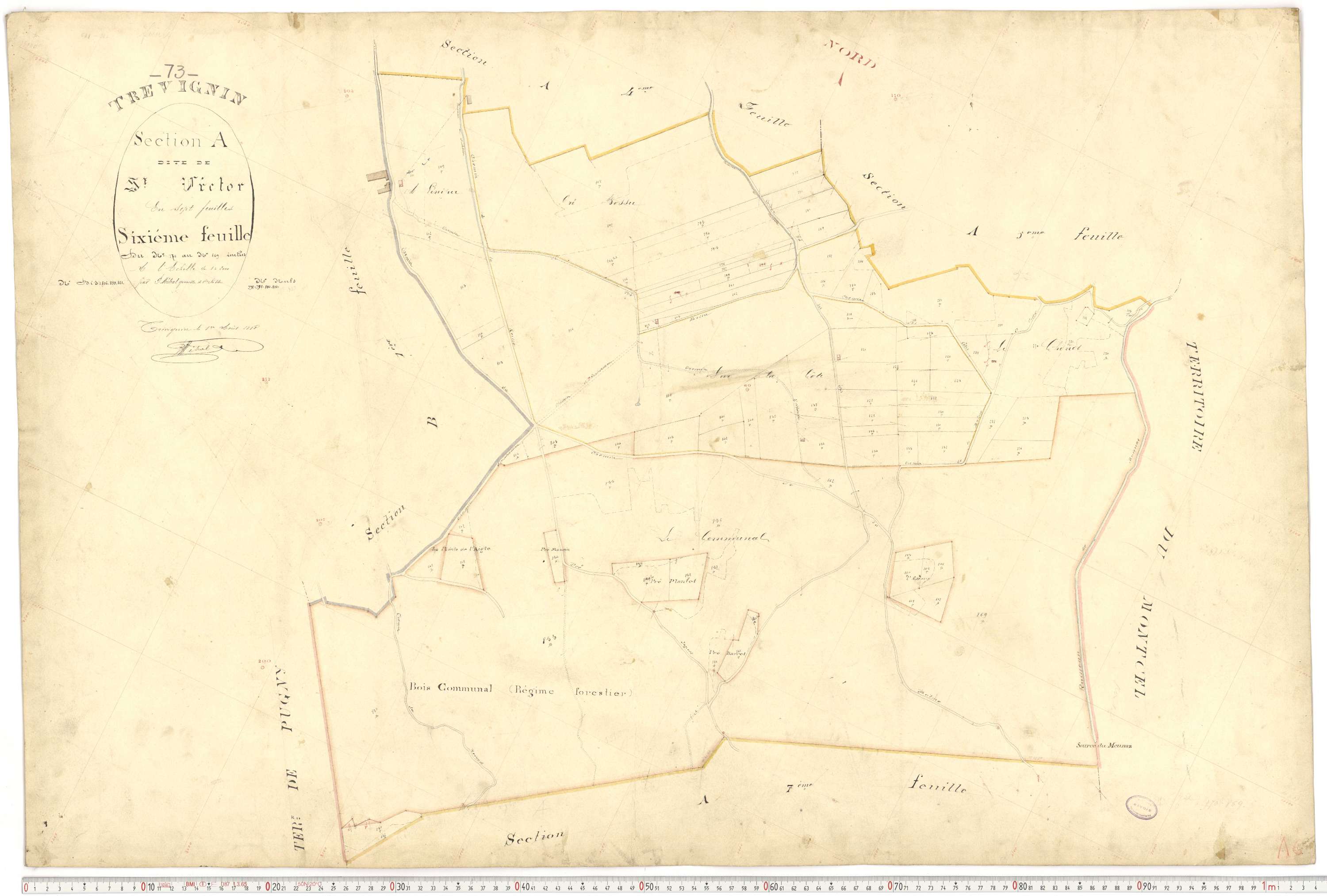 Trévignin - Plans cadastraux du premier cadastre français.