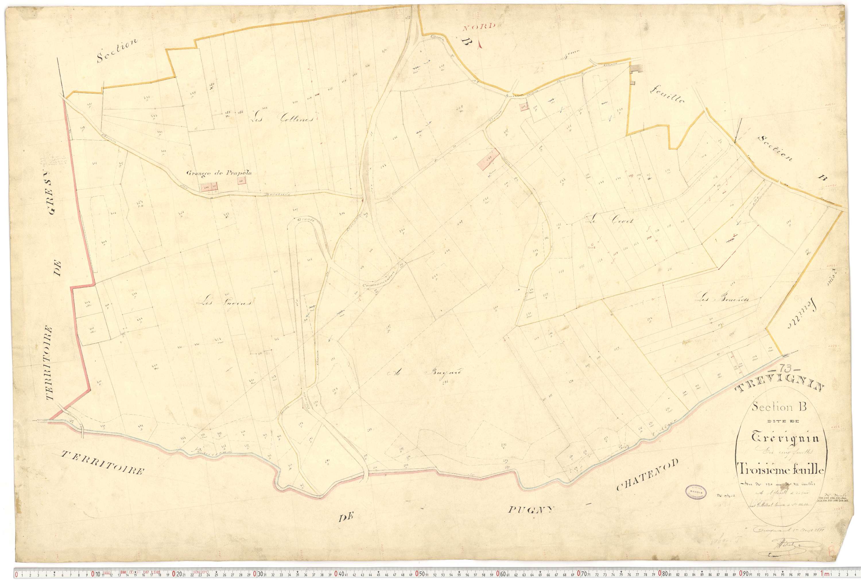 Trévignin - Plans cadastraux du premier cadastre français.