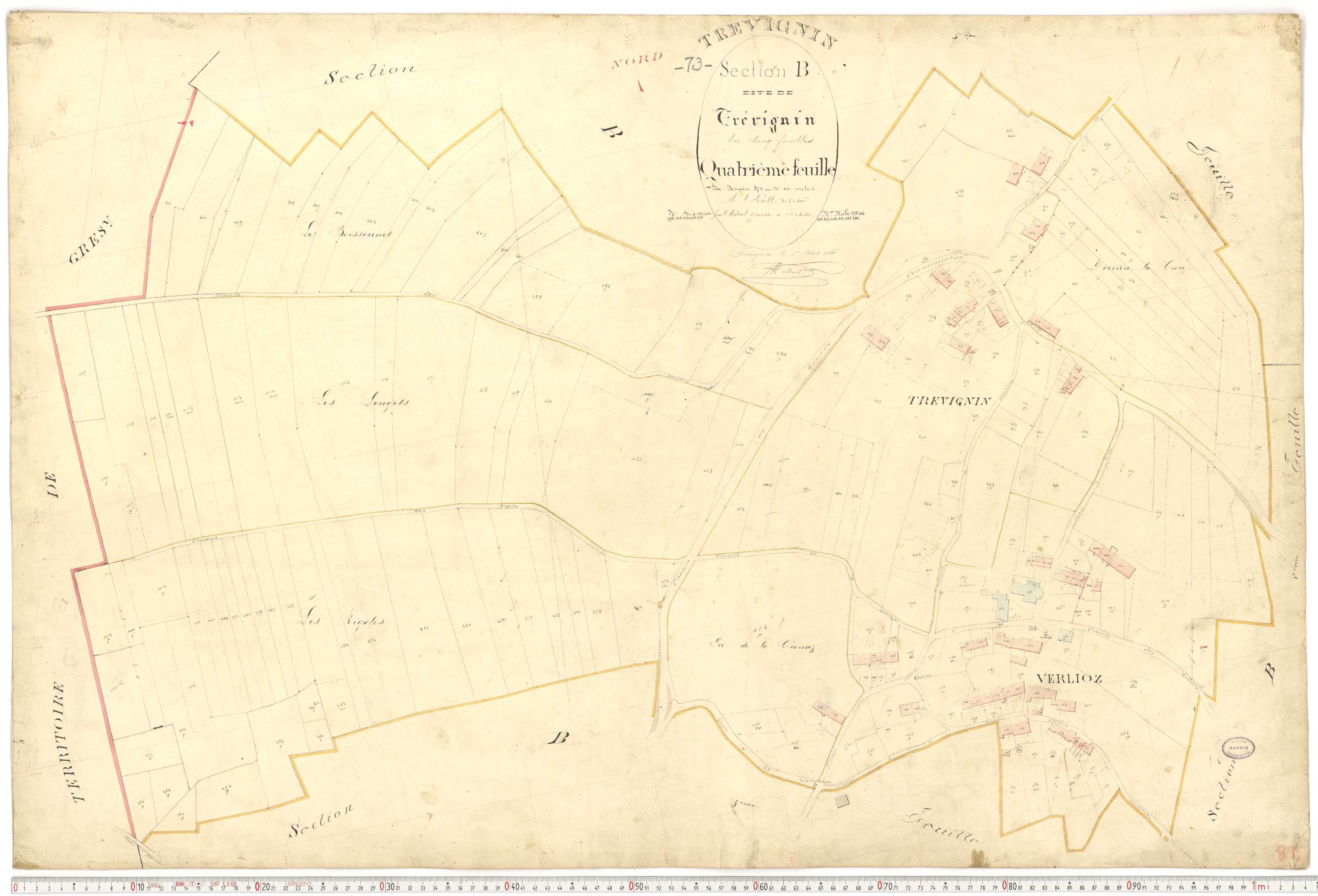 Trévignin - Plans cadastraux du premier cadastre français.