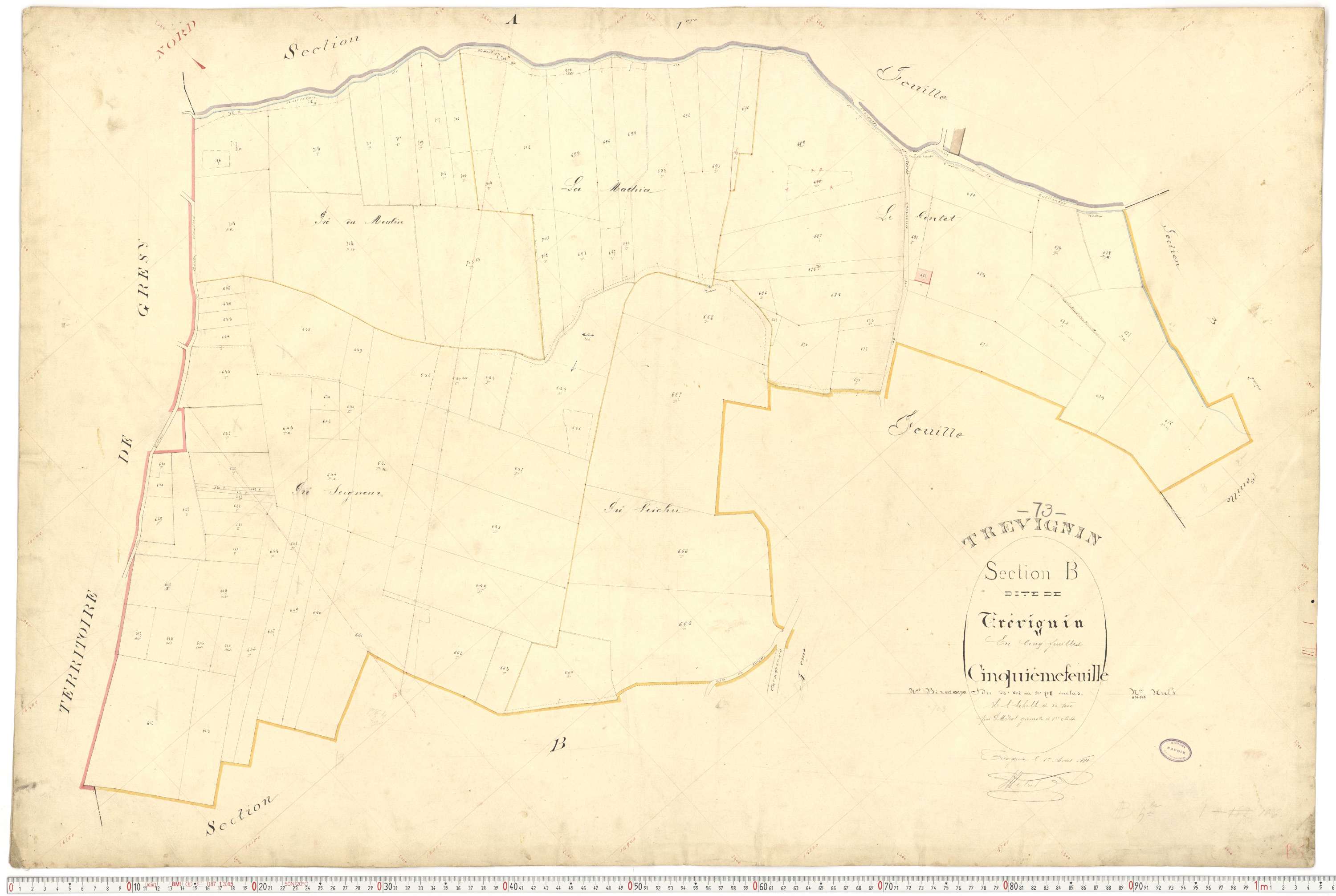 Trévignin - Plans cadastraux du premier cadastre français.