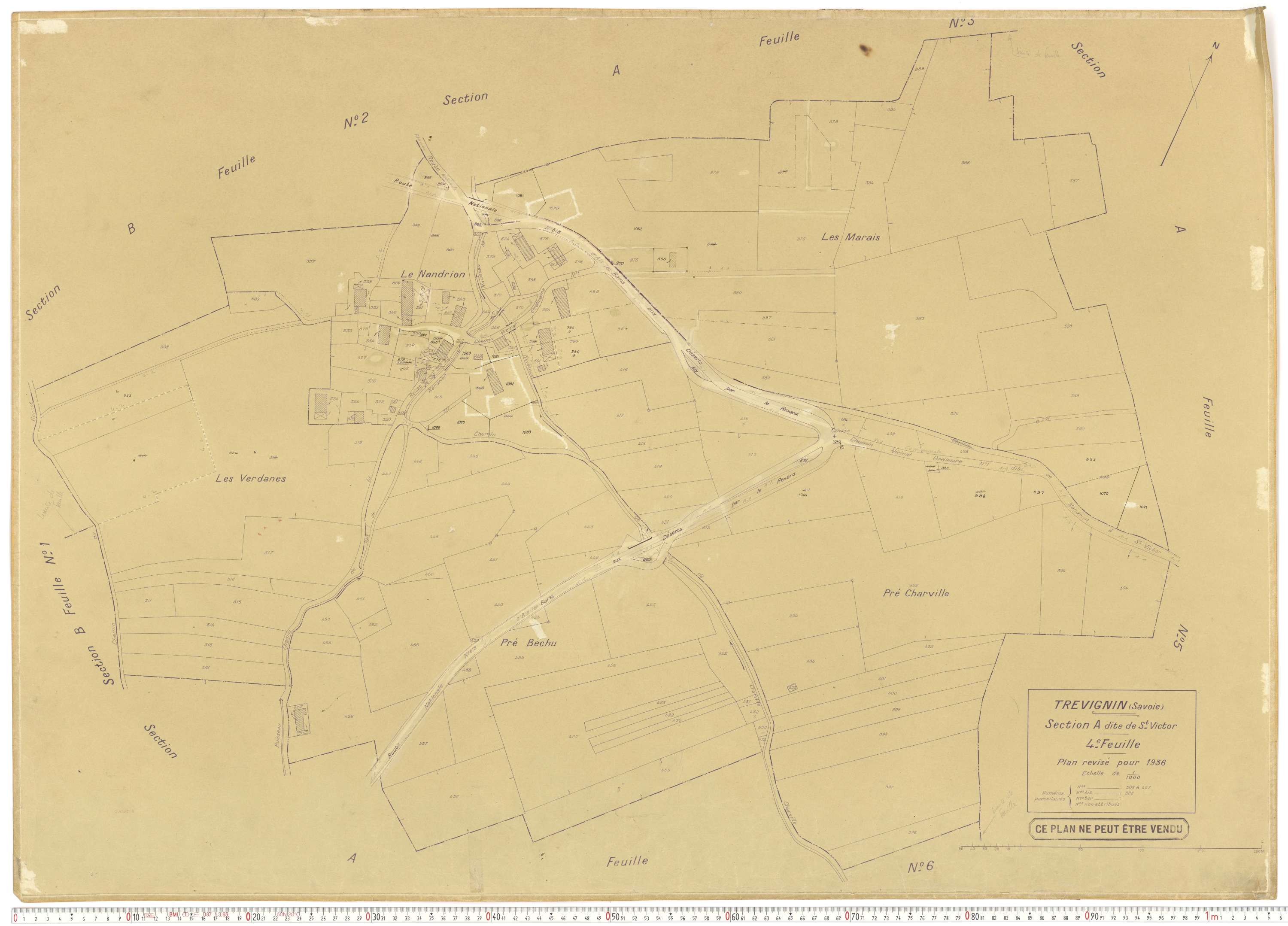 Trévignin - Plans cadastraux du cadastre rénové.