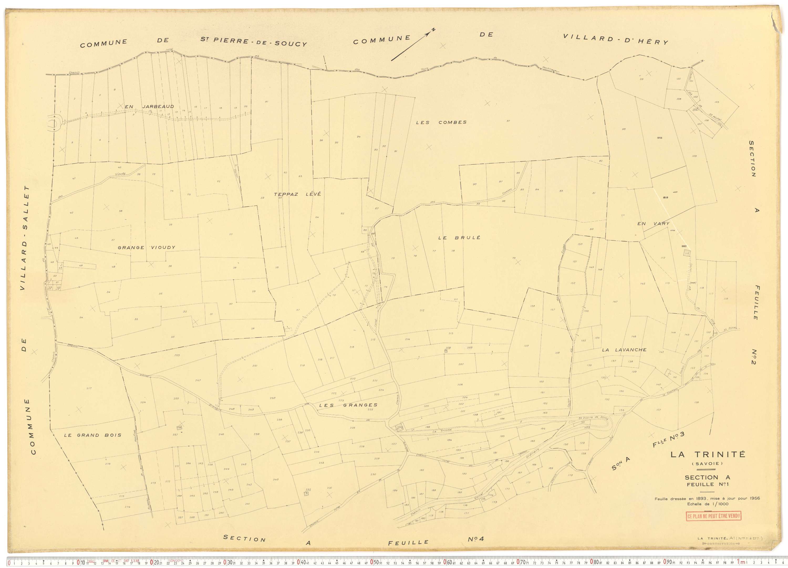 La Trinité - Plans cadastraux du cadastre rénové.