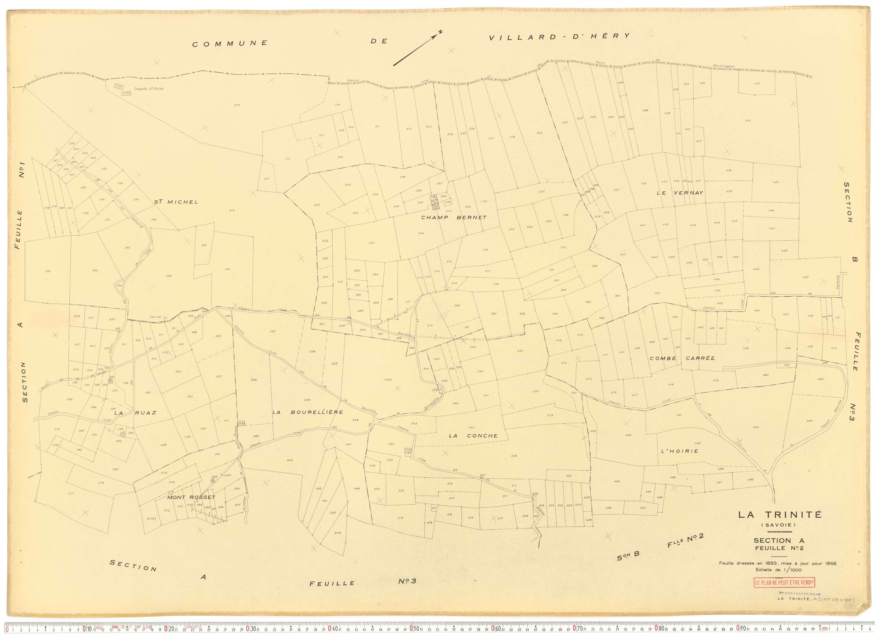 La Trinité - Plans cadastraux du cadastre rénové.