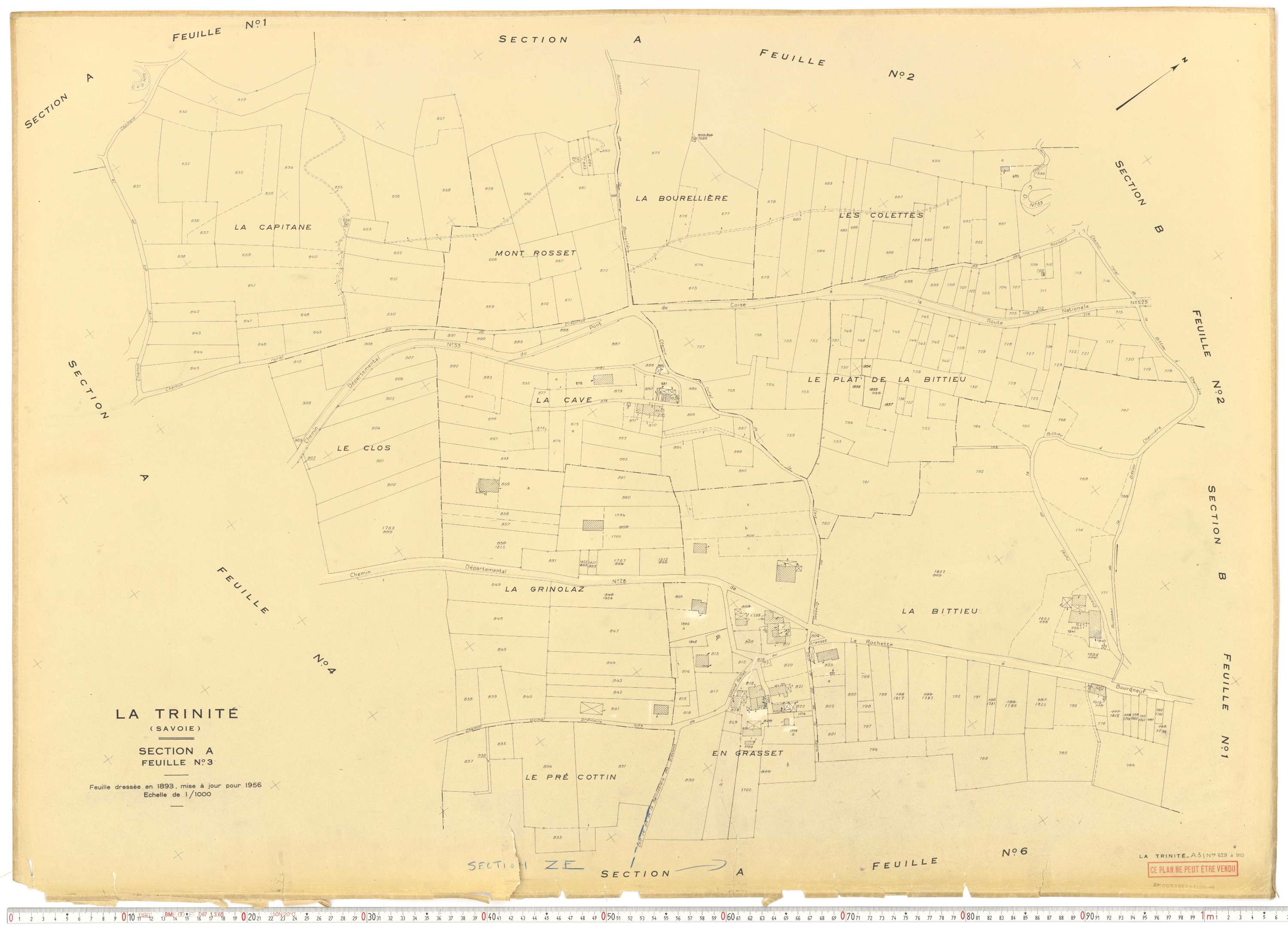 La Trinité - Plans cadastraux du cadastre rénové.
