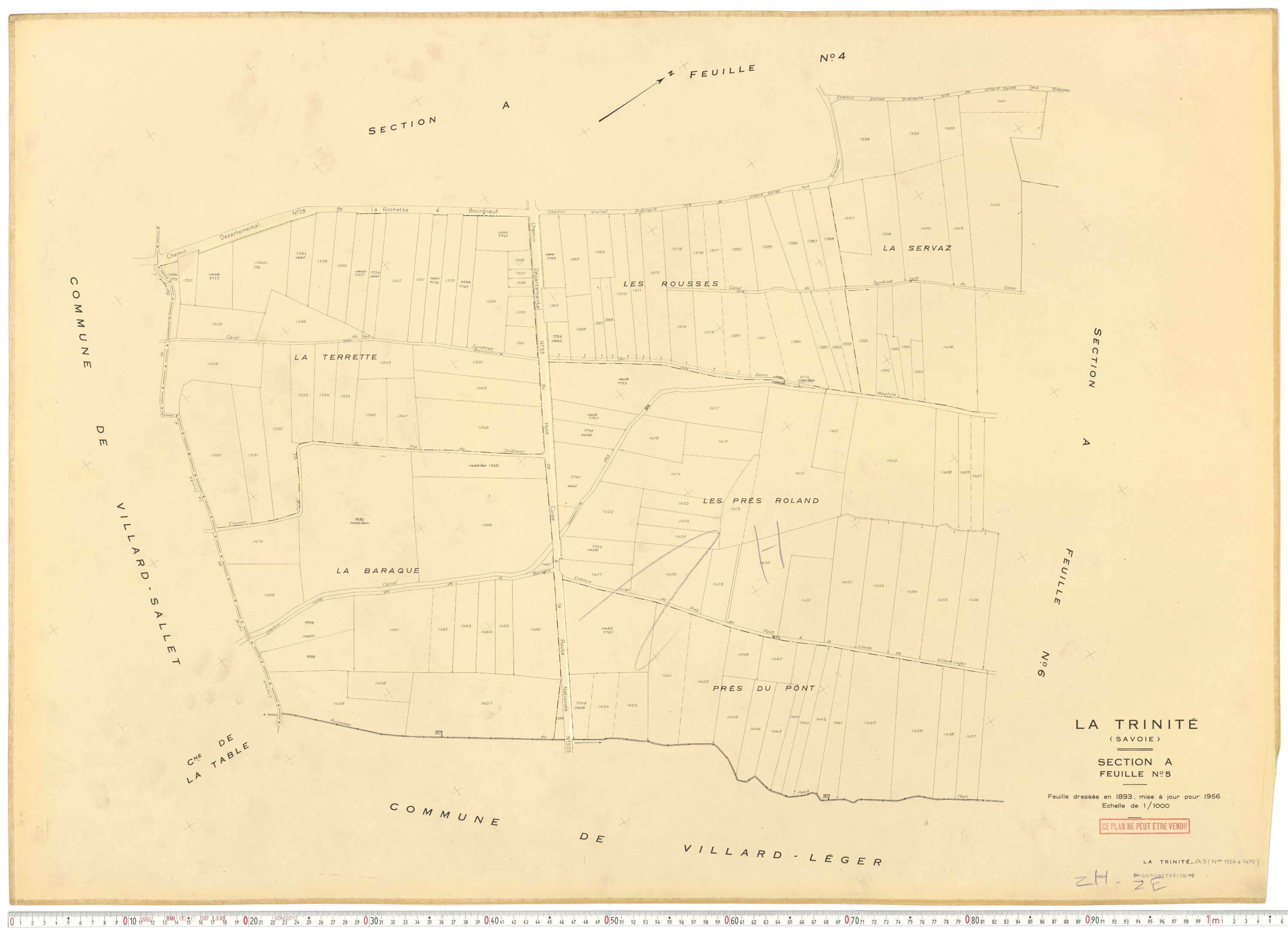 La Trinité - Plans cadastraux du cadastre rénové.