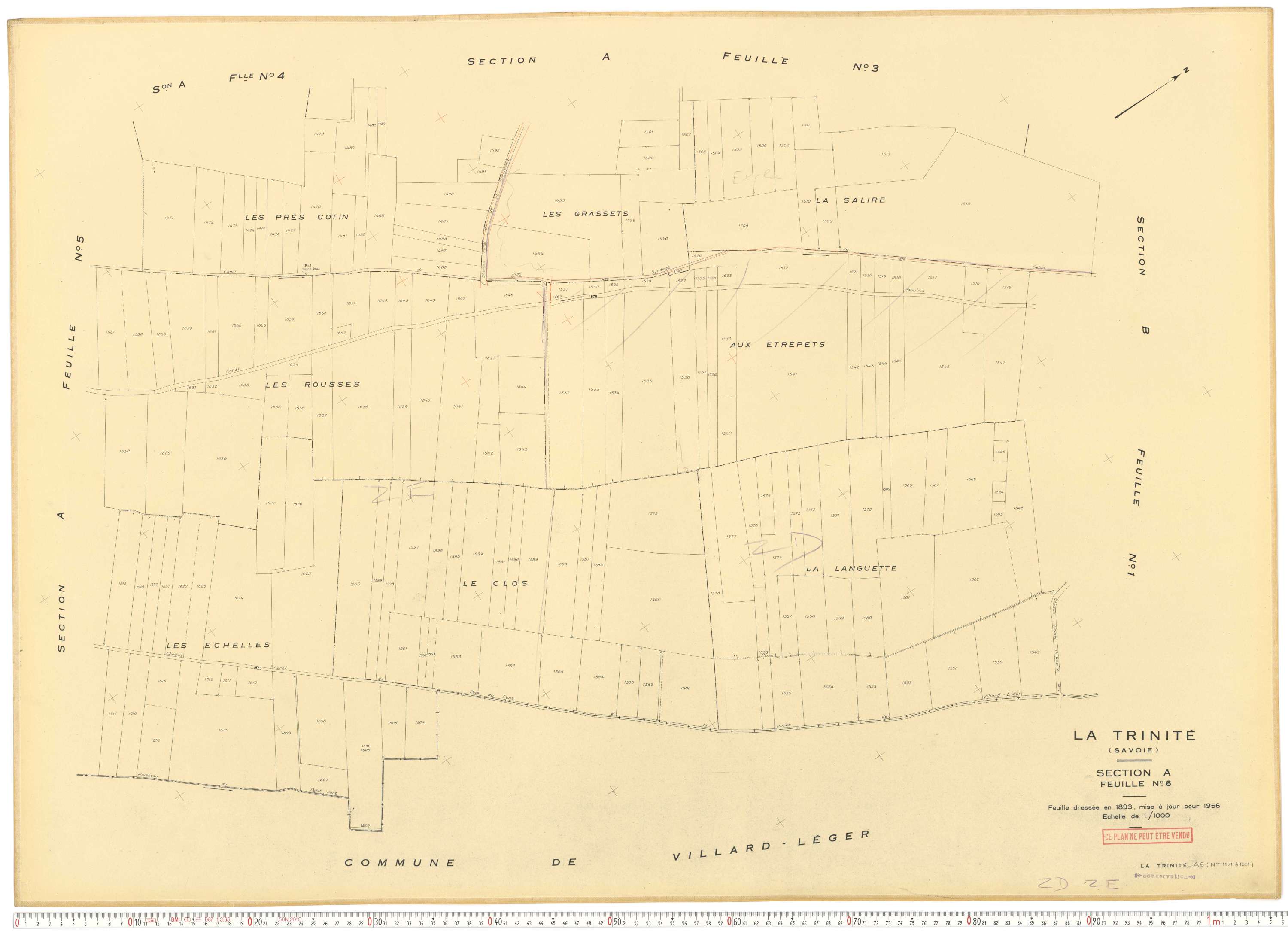 La Trinité - Plans cadastraux du cadastre rénové.