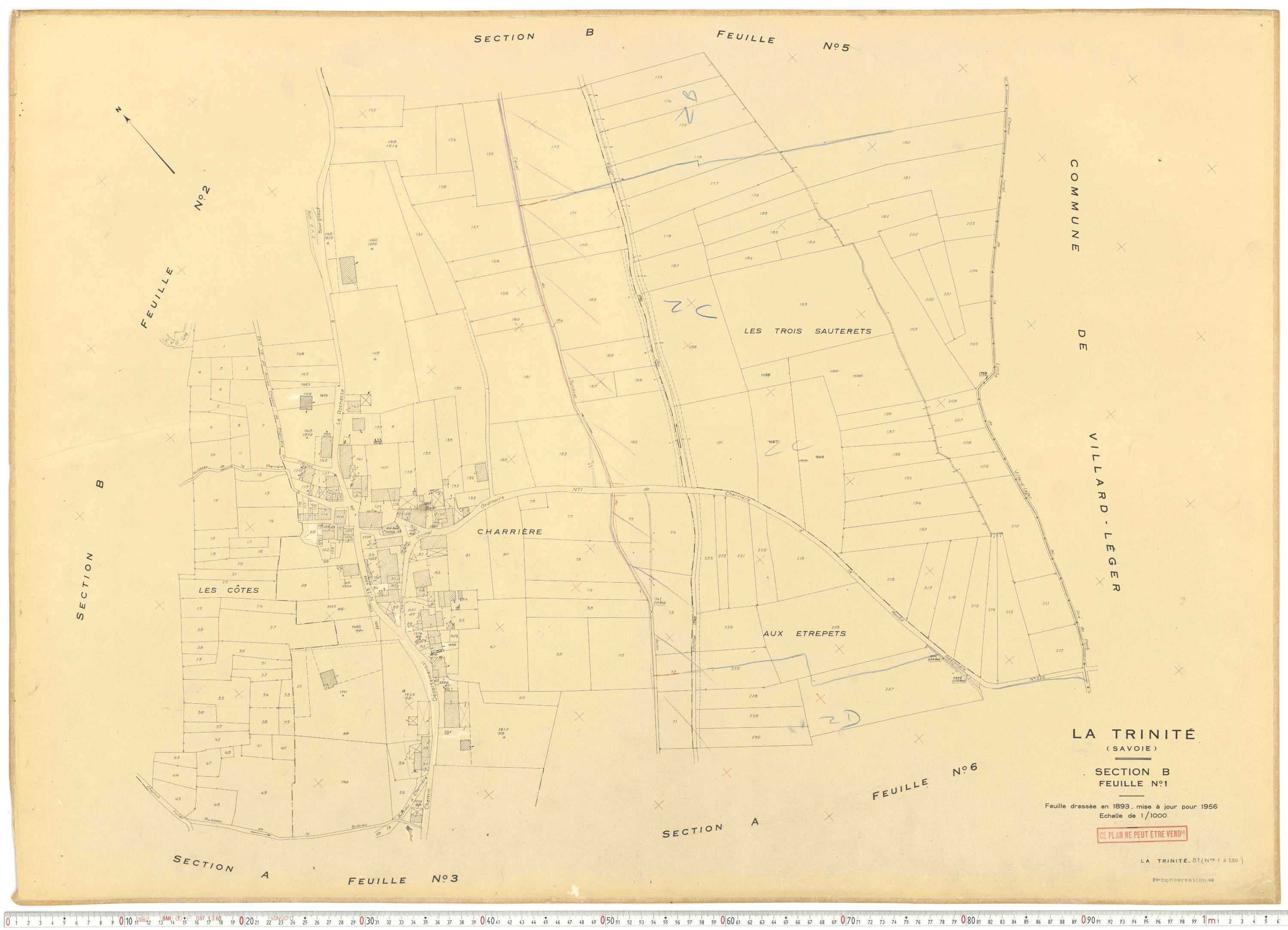 La Trinité - Plans cadastraux du cadastre rénové.