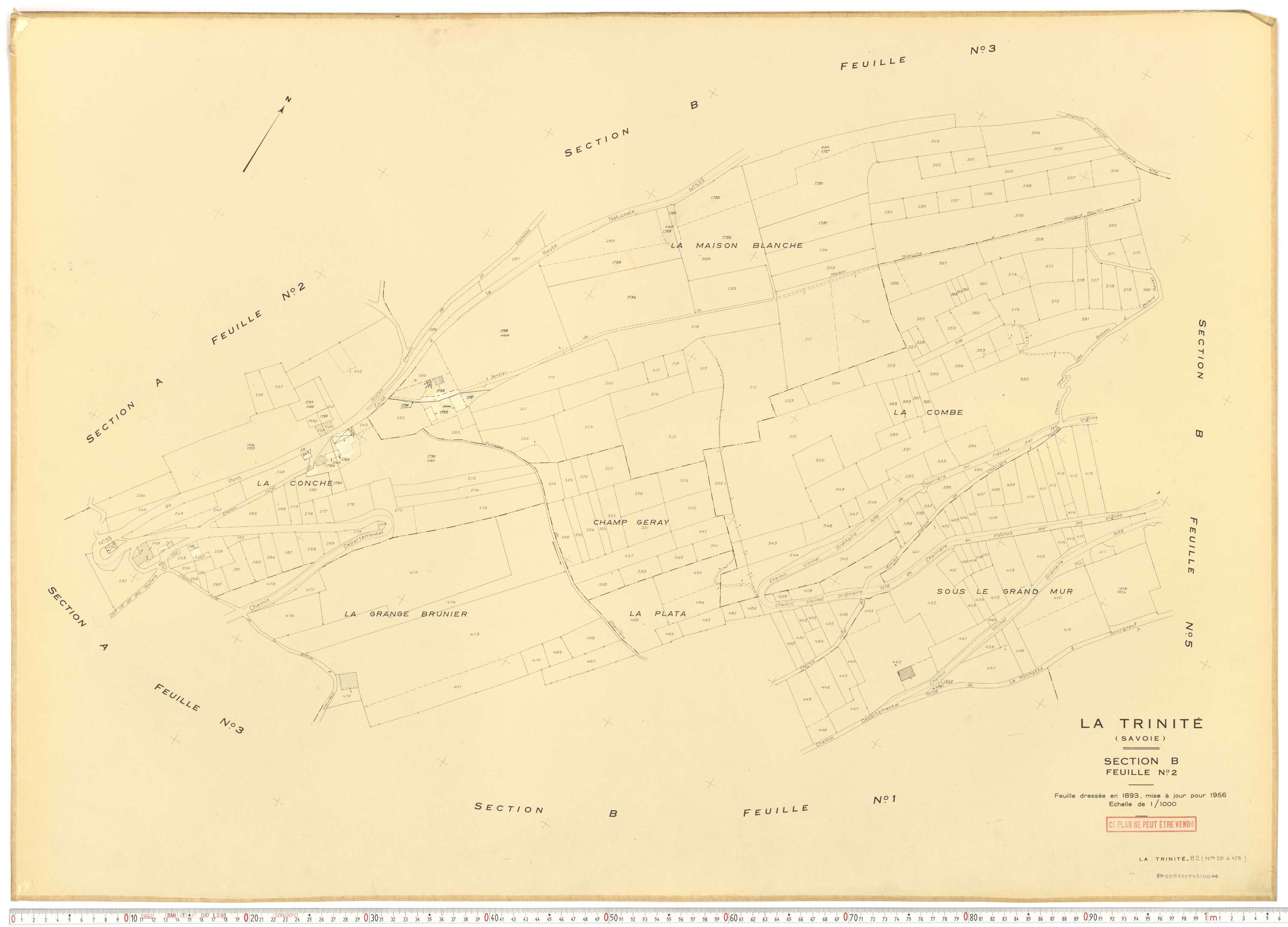 La Trinité - Plans cadastraux du cadastre rénové.