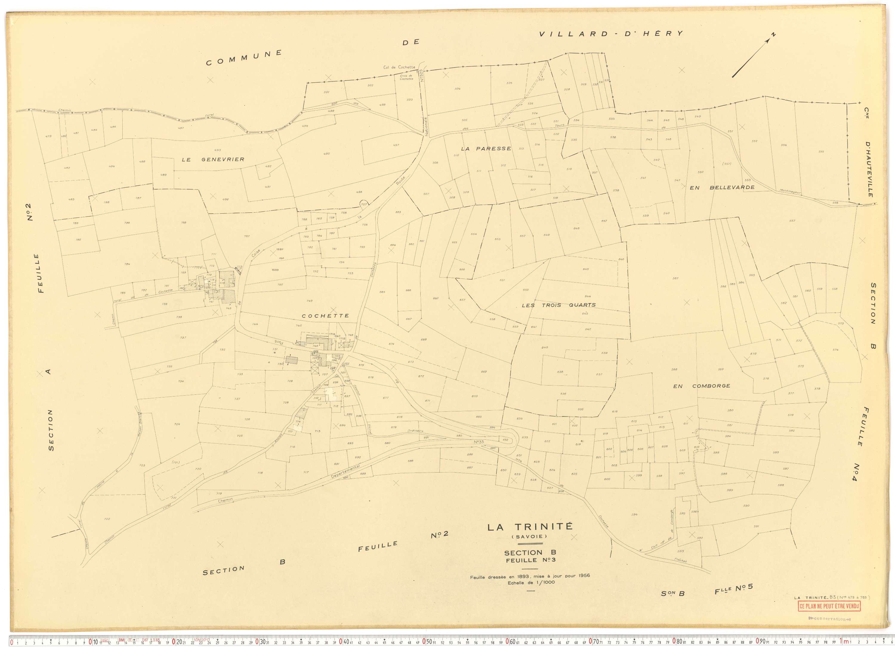 La Trinité - Plans cadastraux du cadastre rénové.