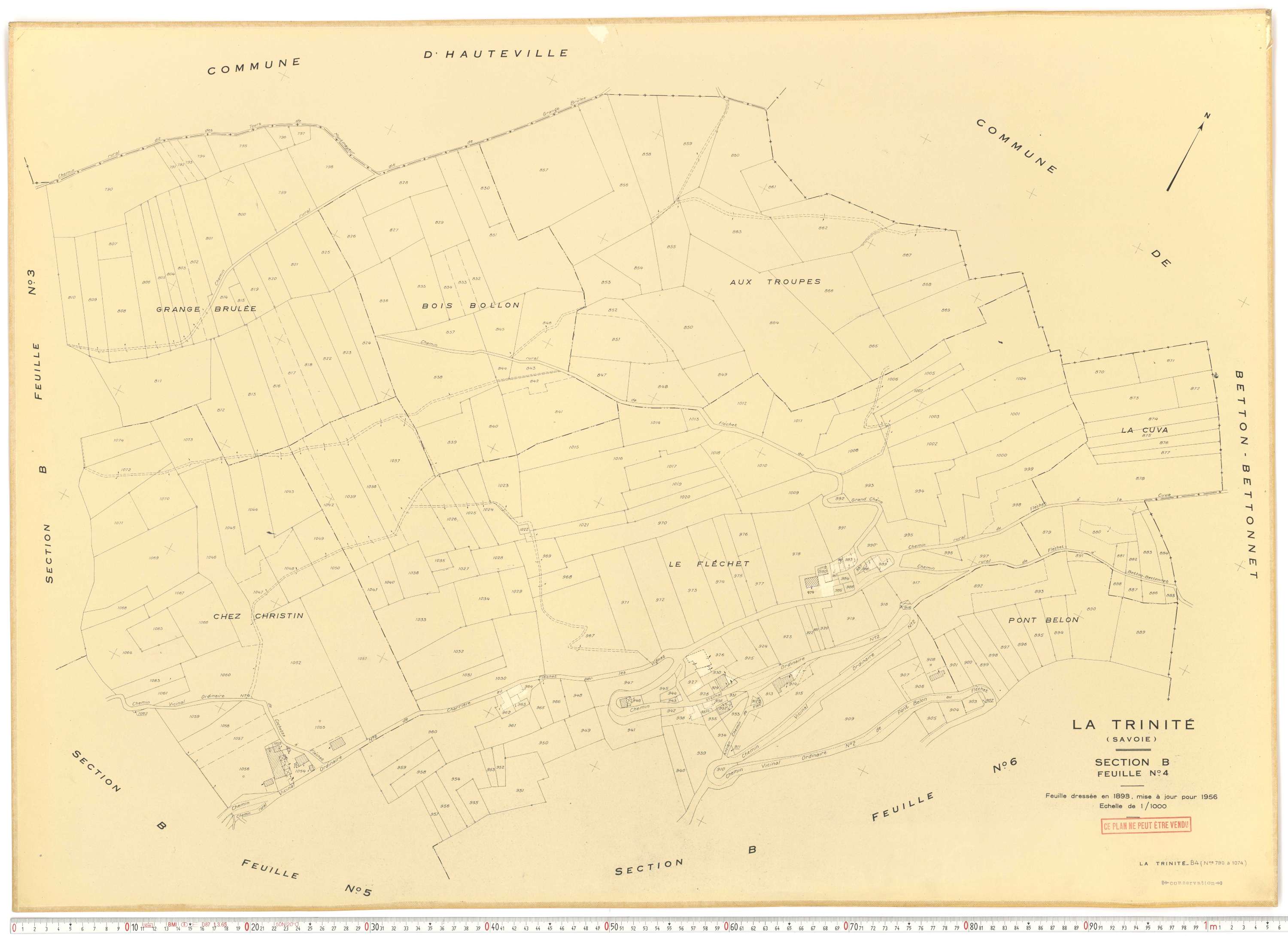 La Trinité - Plans cadastraux du cadastre rénové.