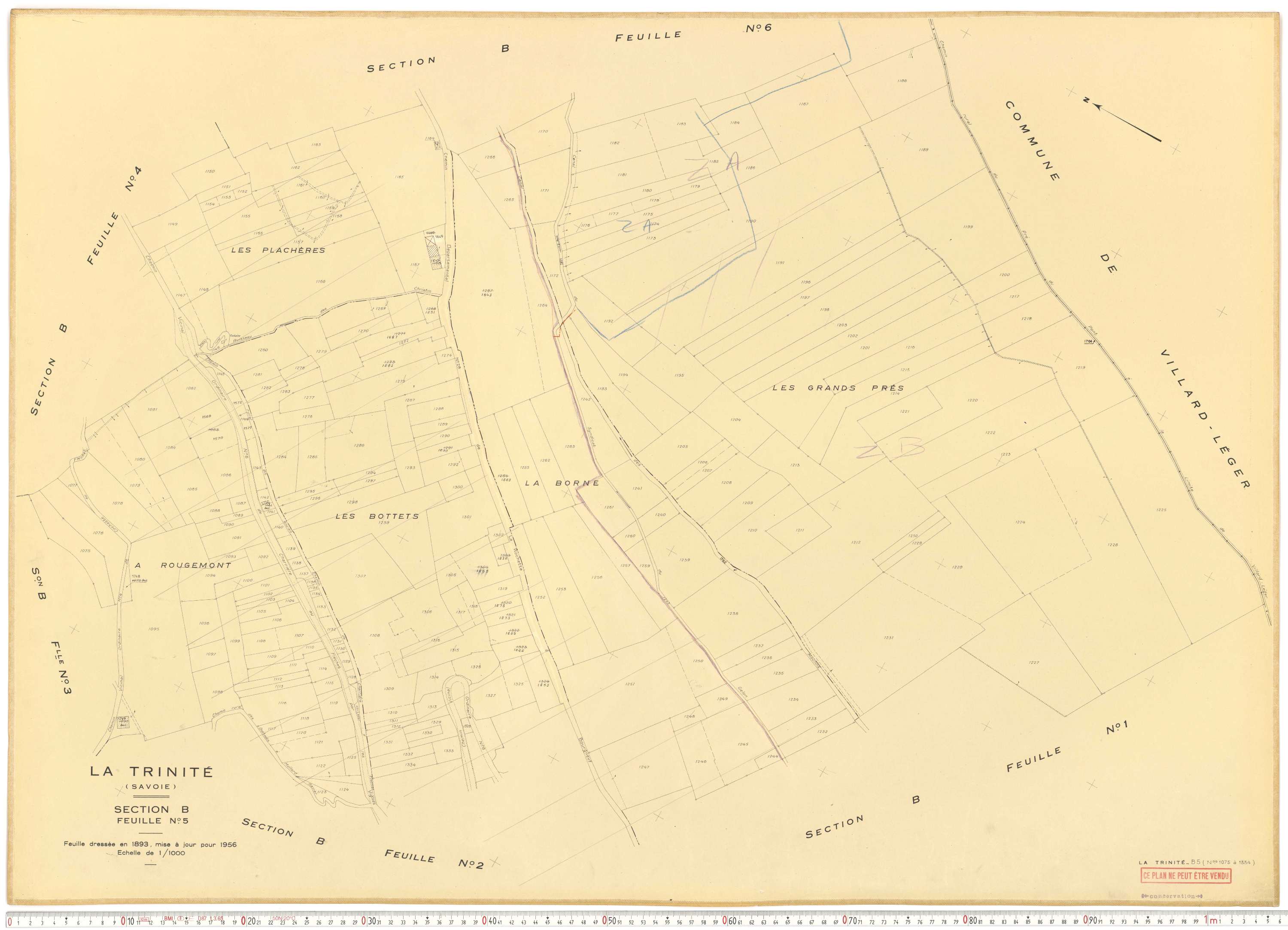 La Trinité - Plans cadastraux du cadastre rénové.