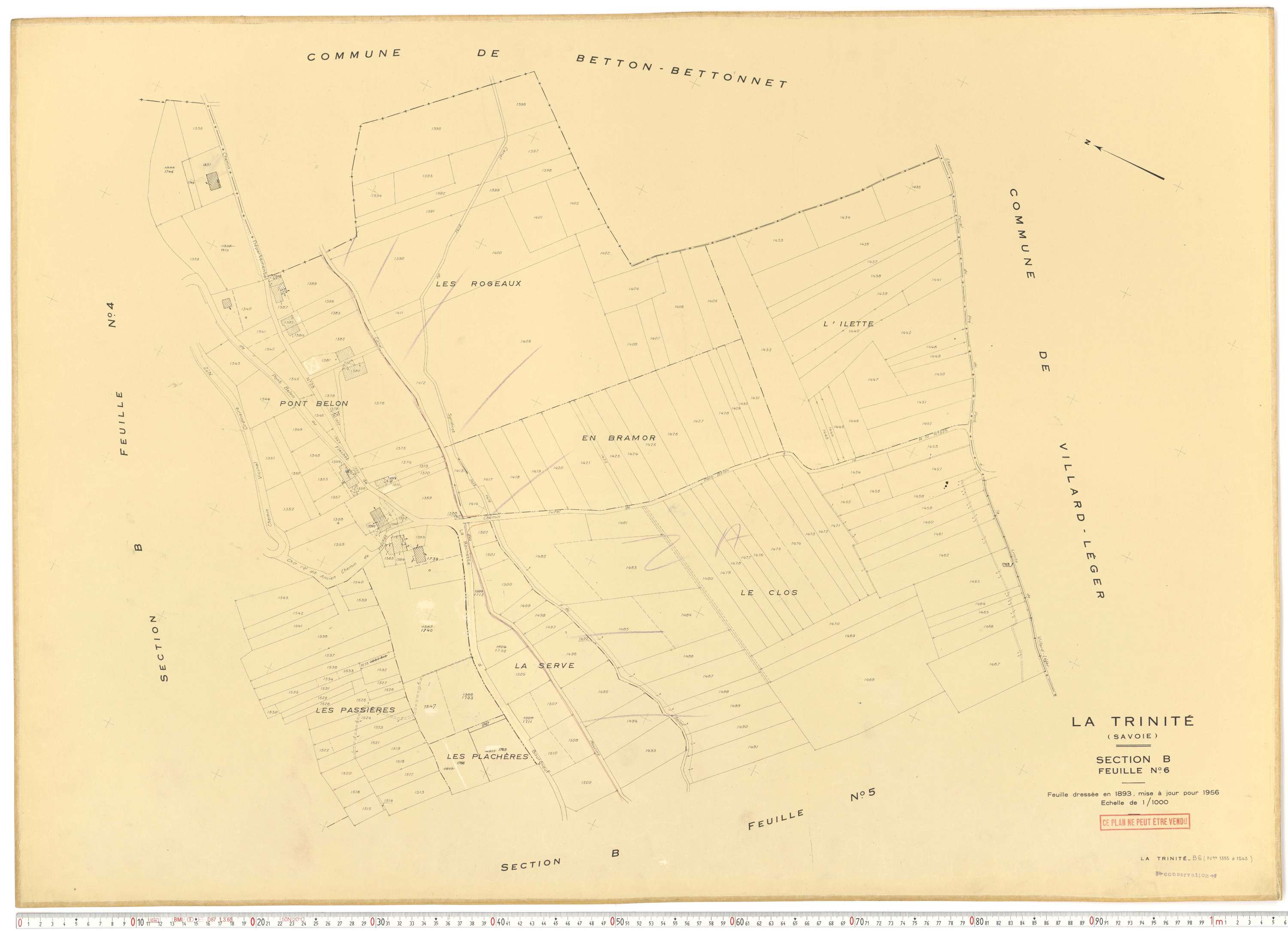 La Trinité - Plans cadastraux du cadastre rénové.