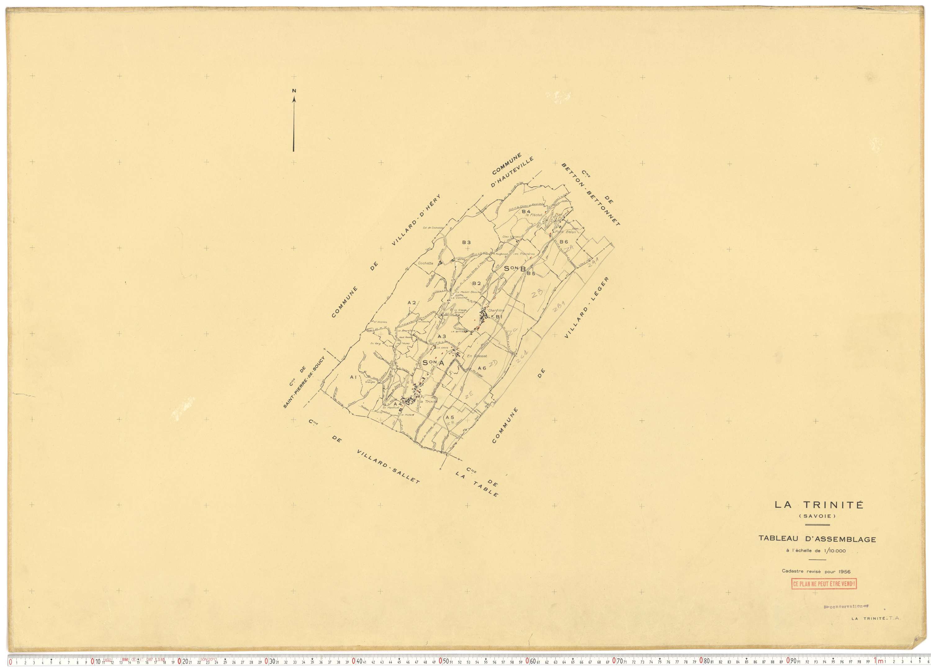 La Trinité - Plans cadastraux du cadastre rénové.