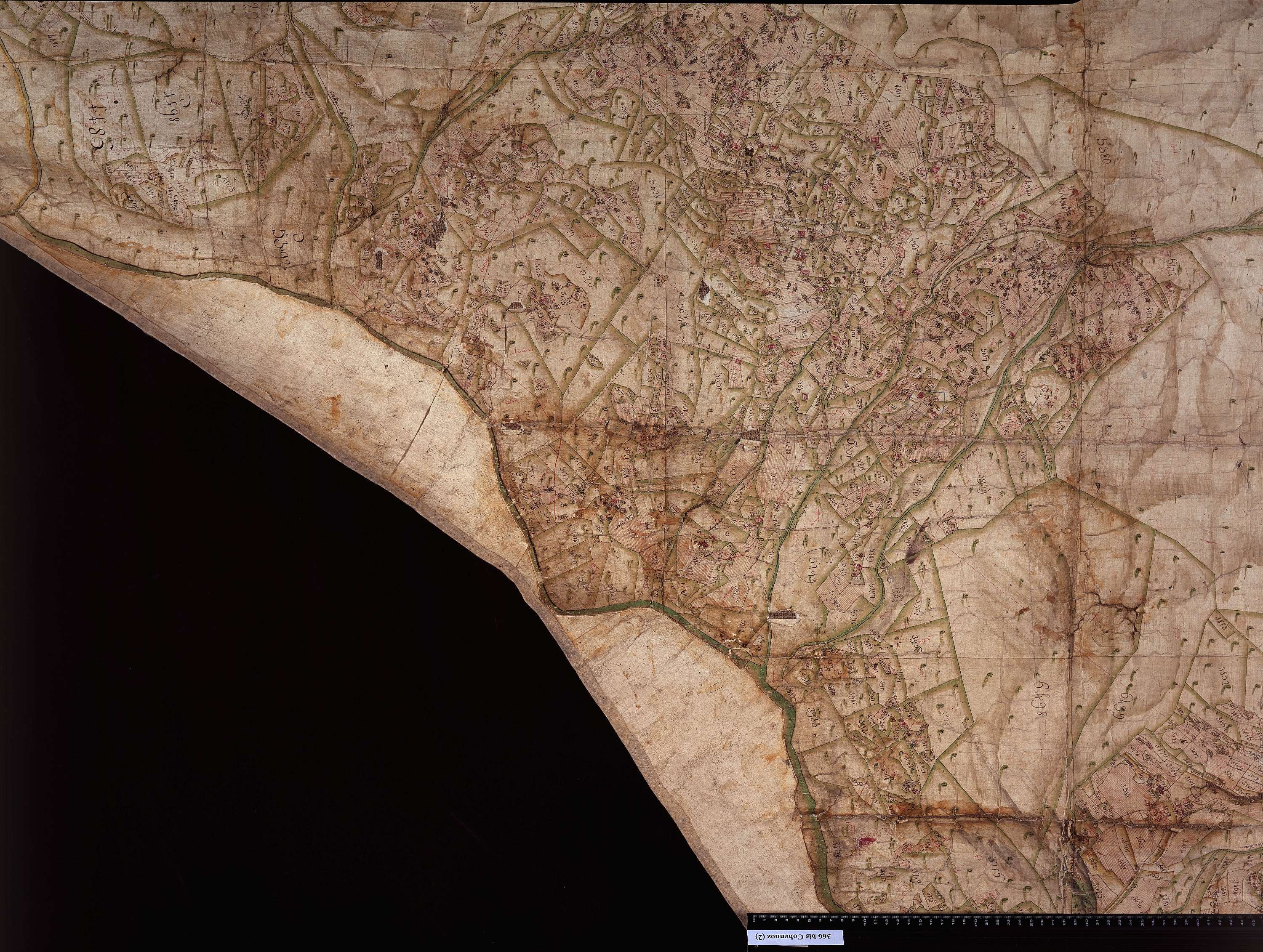 Ugine - Copie de la mappe originale (plan cadastral) de la commune d’Héry-sur-Ugines. Signée Cocelli, directeur de la péréquation.