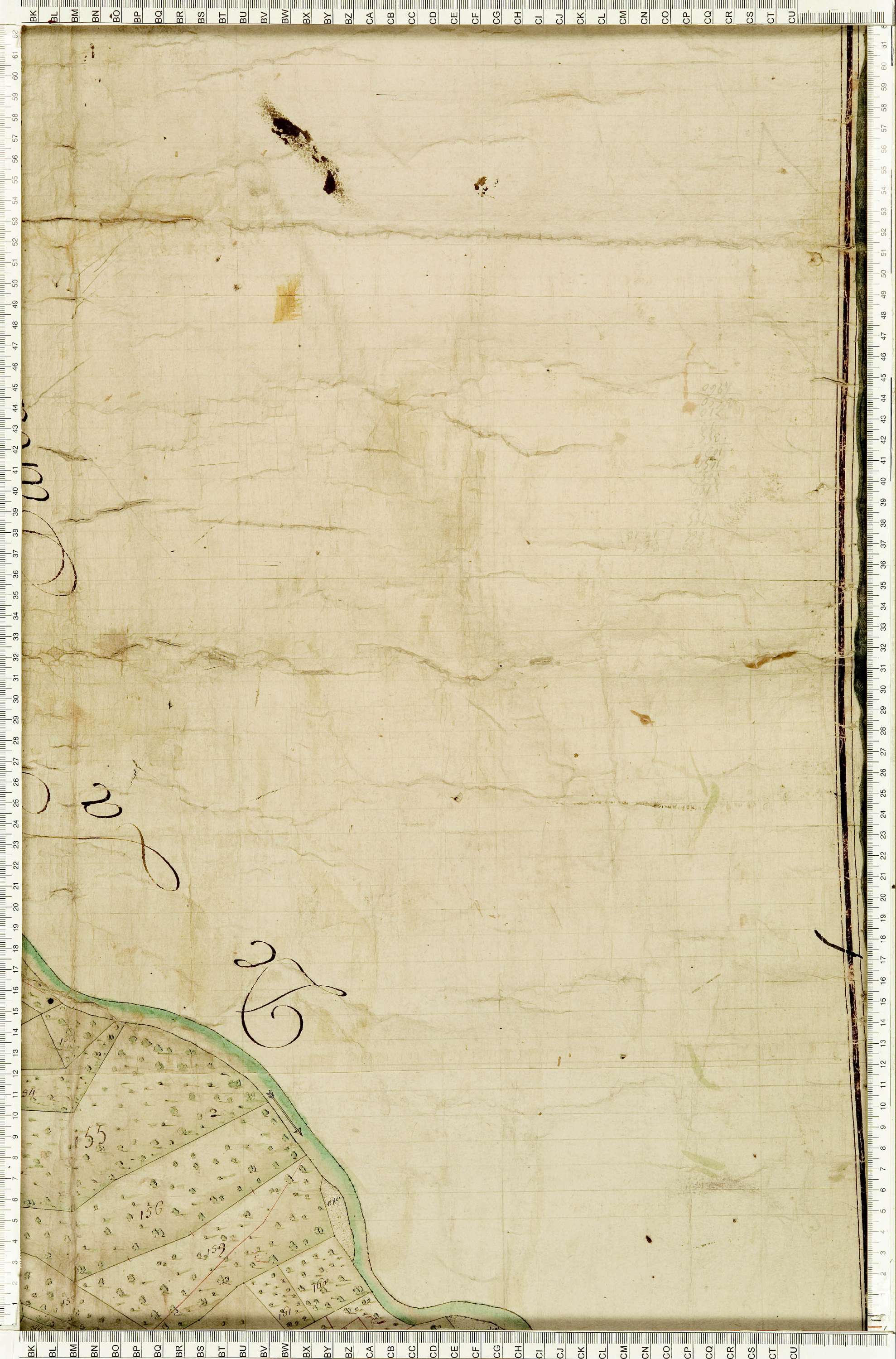 Ugine - Copie de la mappe originale (plan cadastral) de la commune d’Outrechaise. Signée Cocelli, directeur de la péréquation.