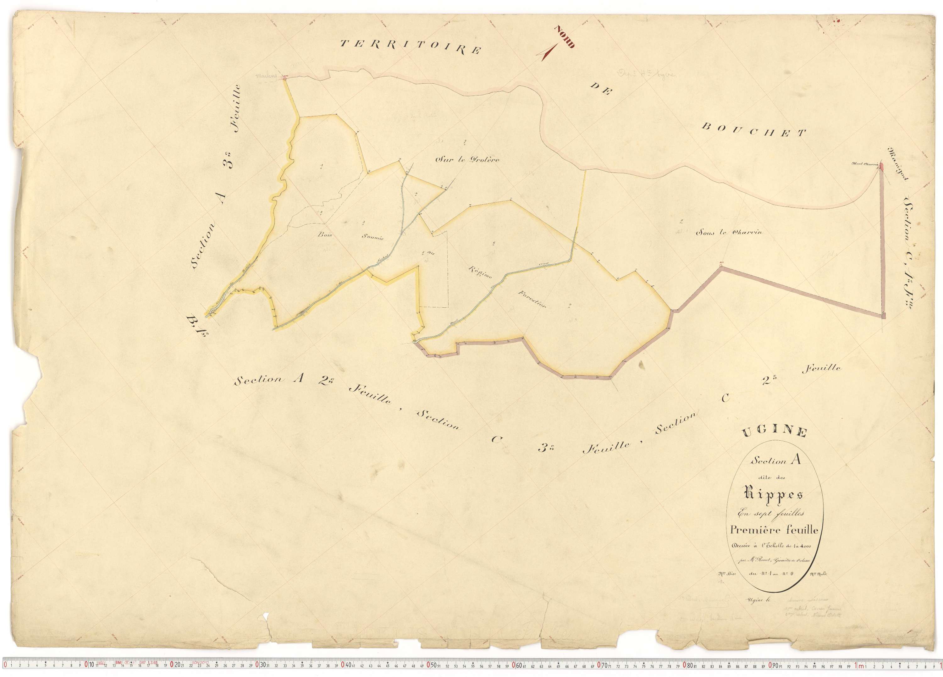 Ugine - Plans cadastraux du premier cadastre français.