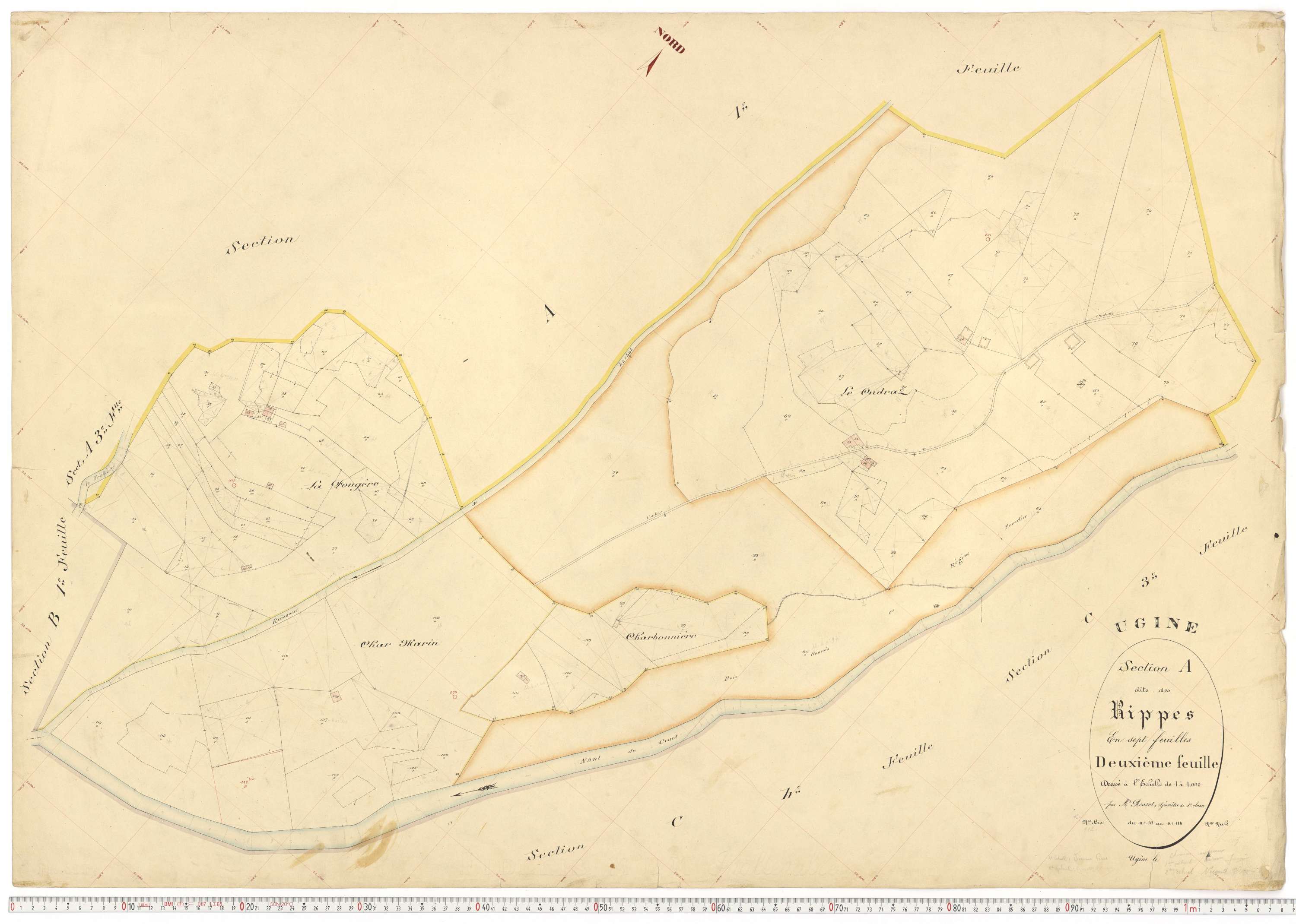 Ugine - Plans cadastraux du premier cadastre français.